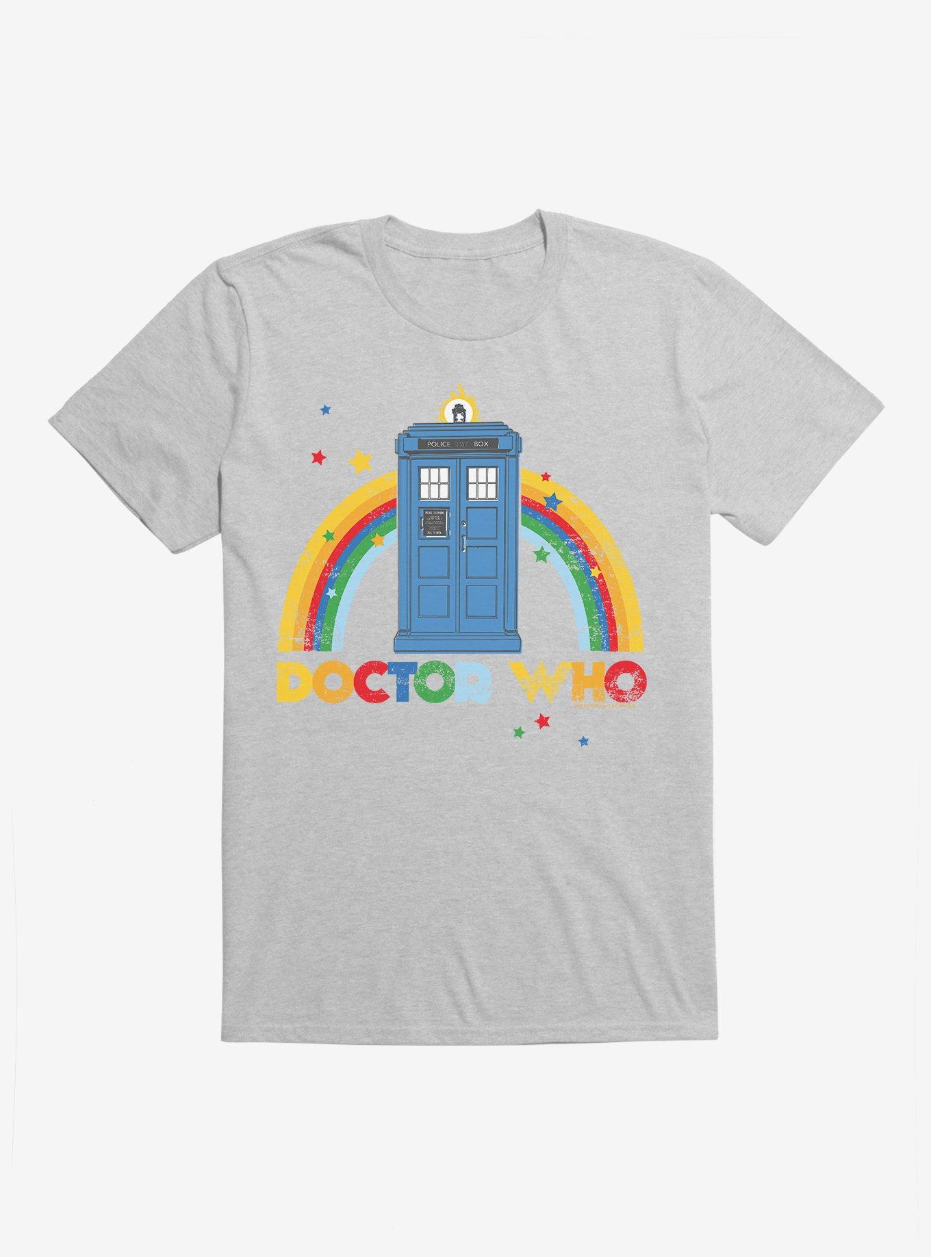 Doctor Who Thirteenth Doctor Tardis Distressed Rainbow T-Shirt, , hi-res