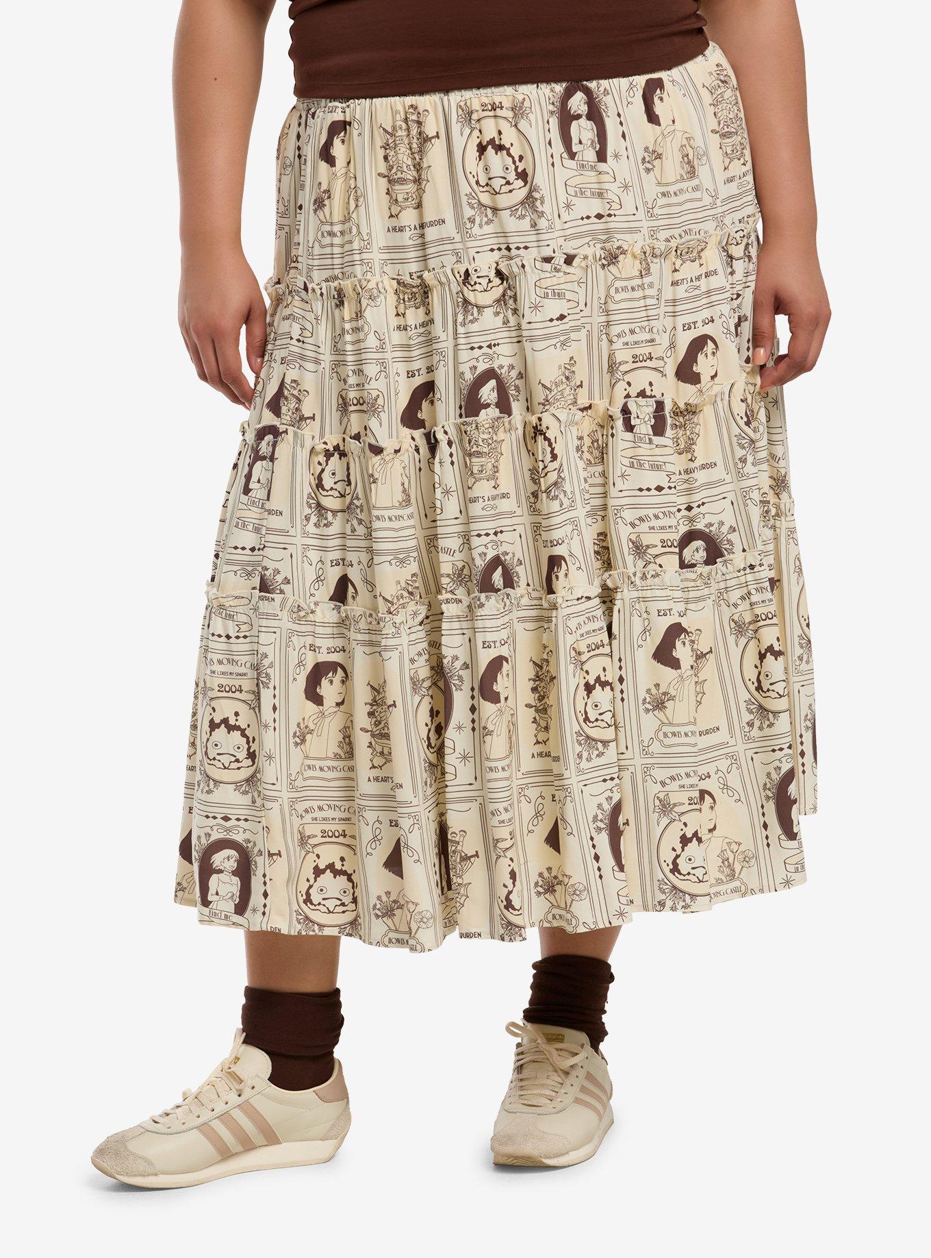 Her Universe Studio Ghibli&reg; Howl's Moving Castle Portrait Midi Skirt Plus Size, , hi-res