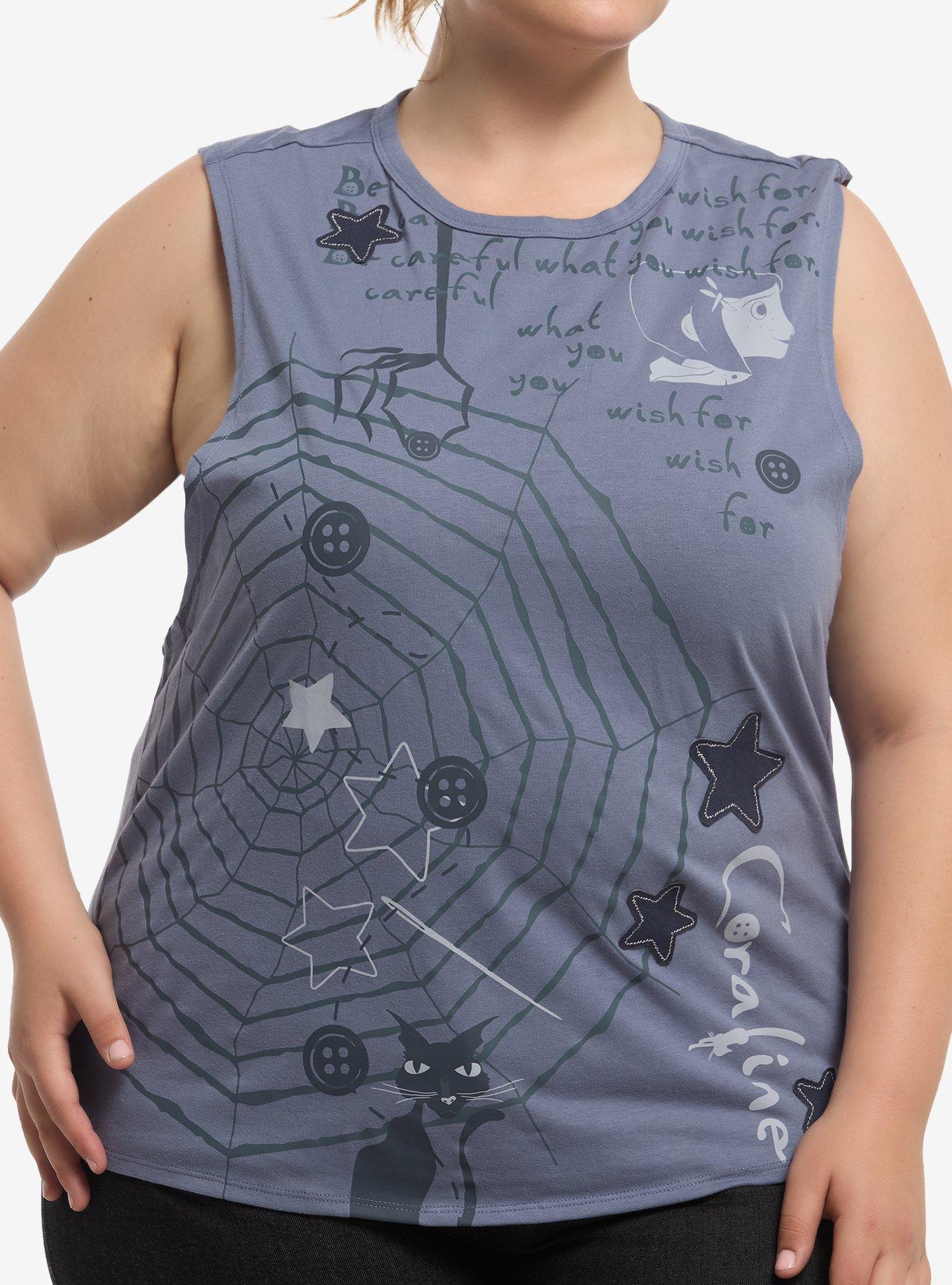 Coraline Spiderweb Girls Muscle Tank Top With Bralette Plus Size, , hi-res