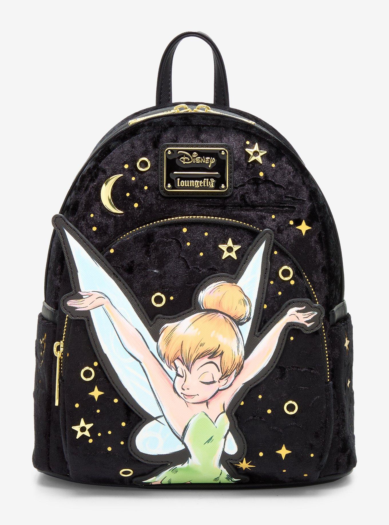 Loungefly Disney Peter Pan Tinker Bell Stars Velvet Mini Backpack, , hi-res