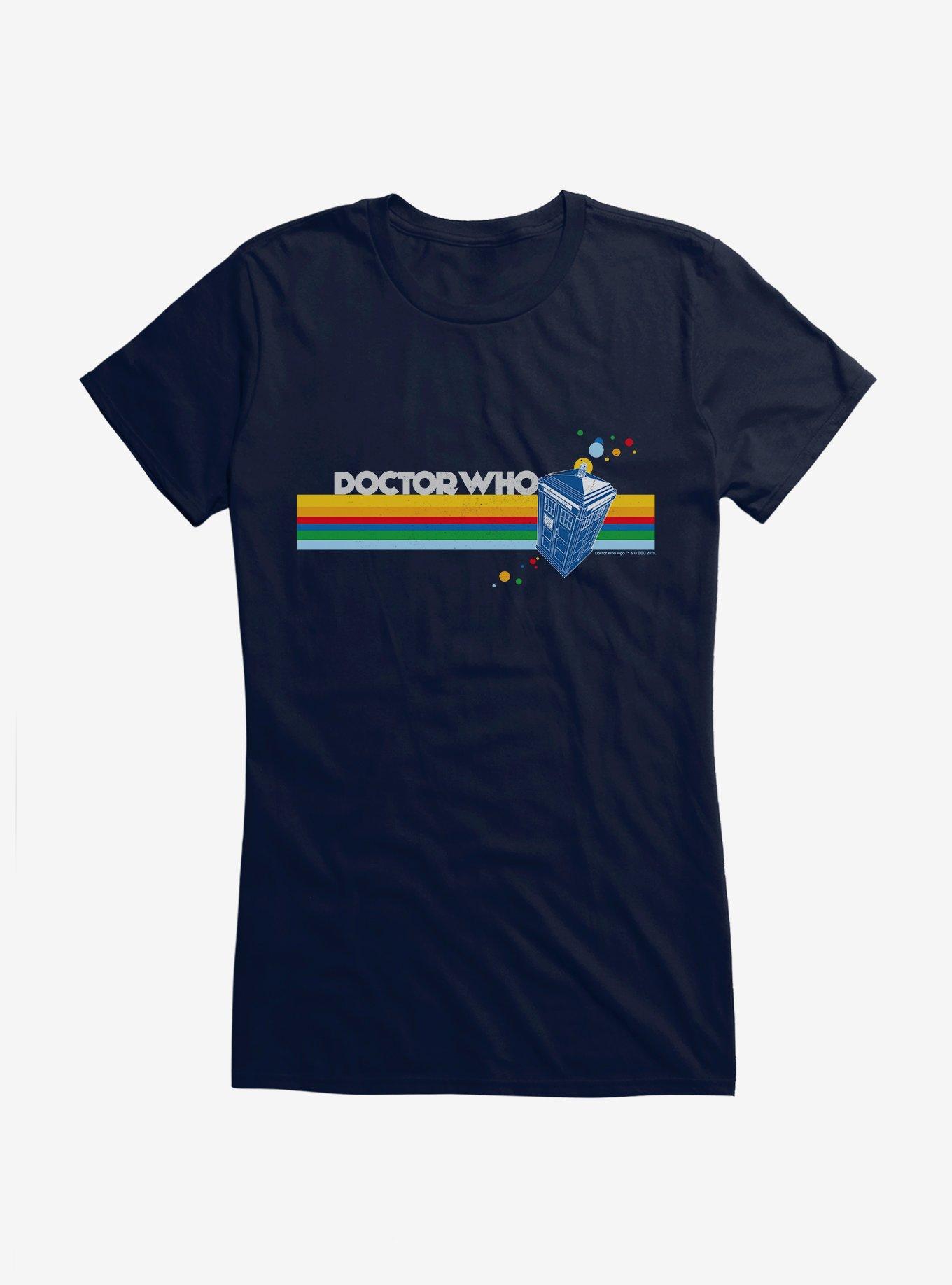 Doctor Who Thirteenth Doctor Tardis Rainbow Stripe Girls T-Shirt, , hi-res