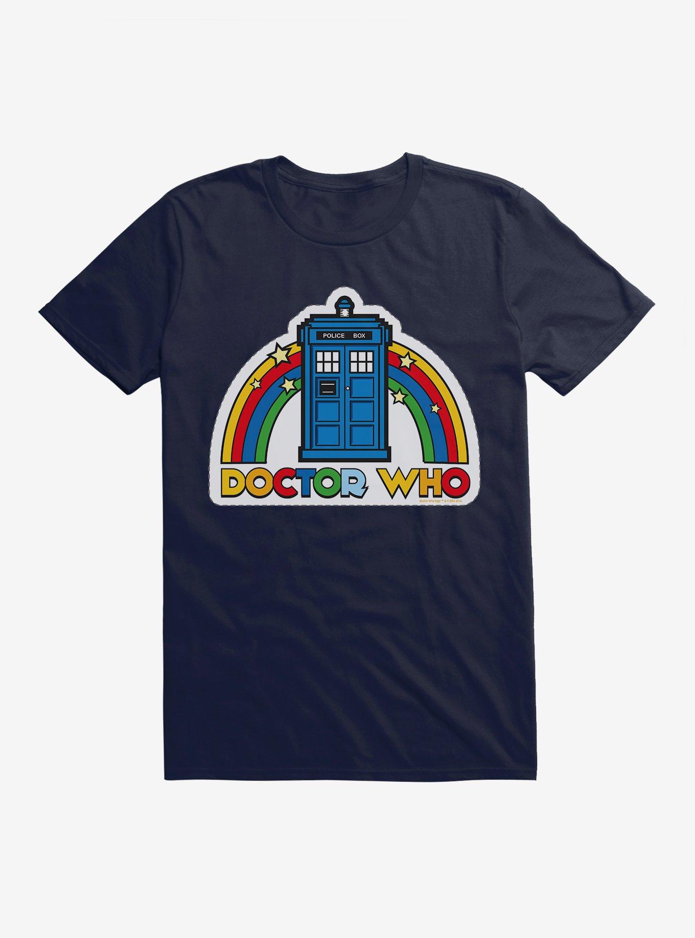 Doctor Who Thirteenth Doctor Rainbow Tardis Badge T-Shirt, , hi-res