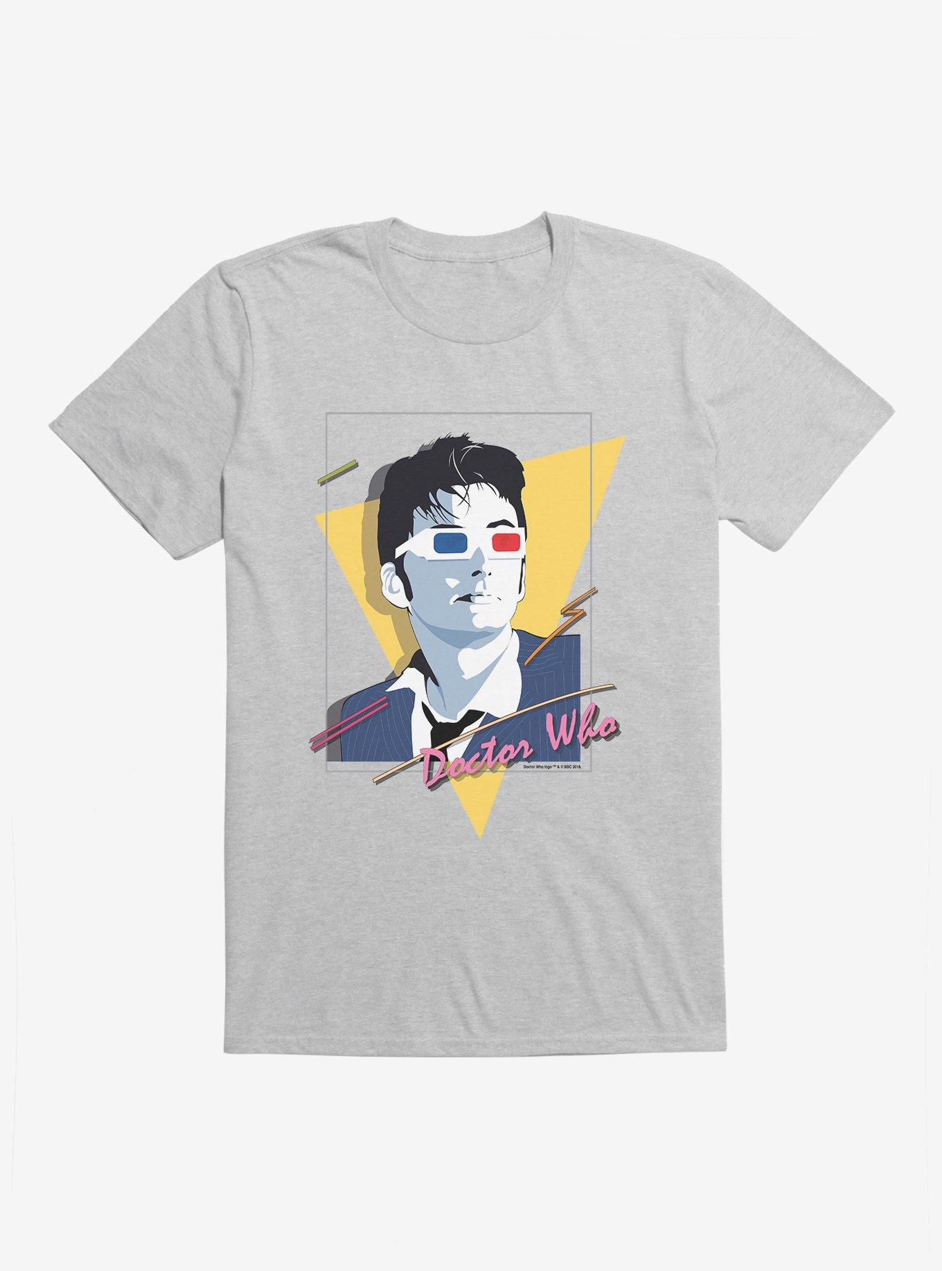 Doctor Who The Tenth Doctor 80s Art T-Shirt, HEATHER GREY, hi-res