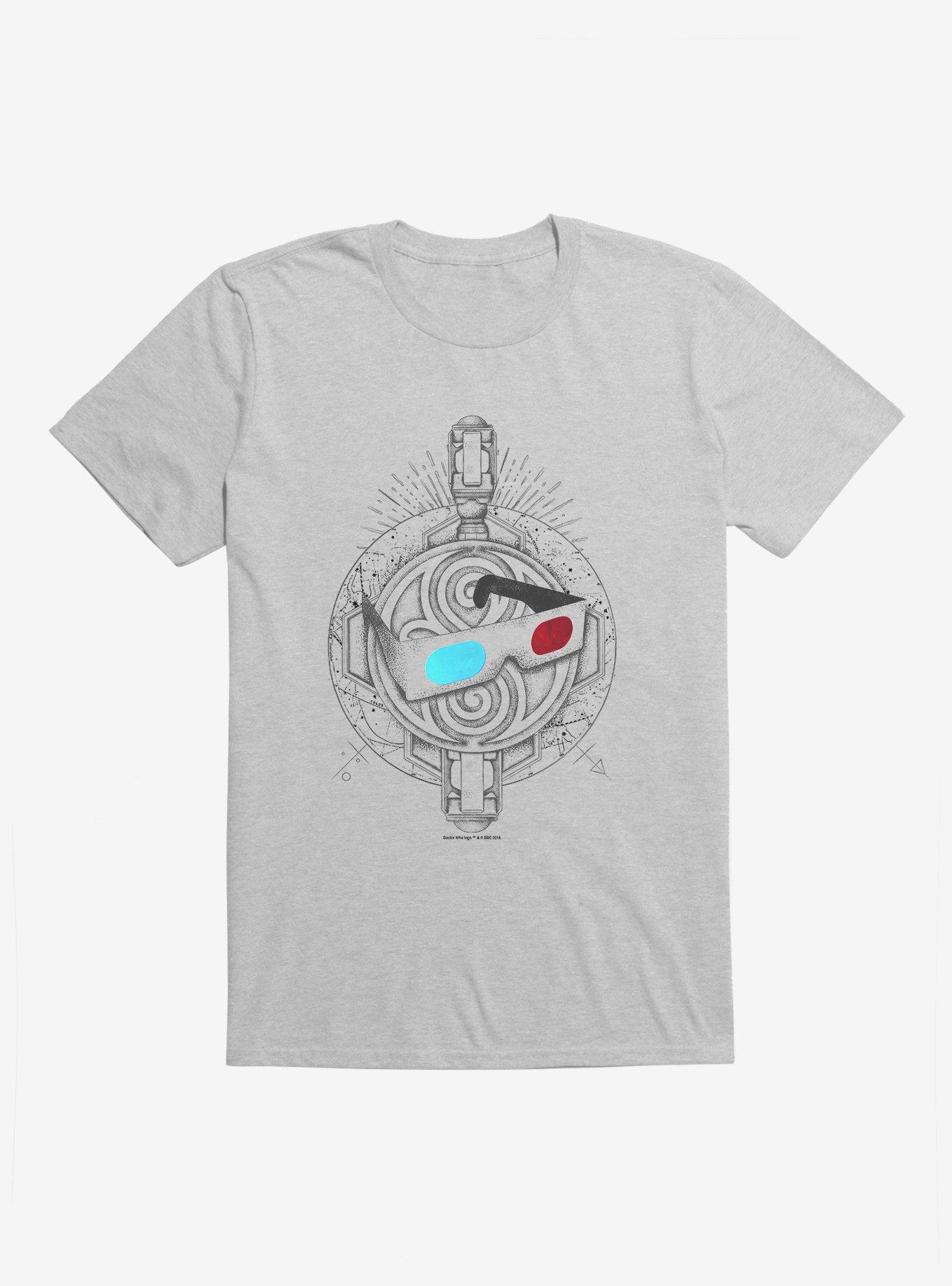Doctor Who The Tenth Doctor 3D Glasses T-Shirt, HEATHER GREY, hi-res