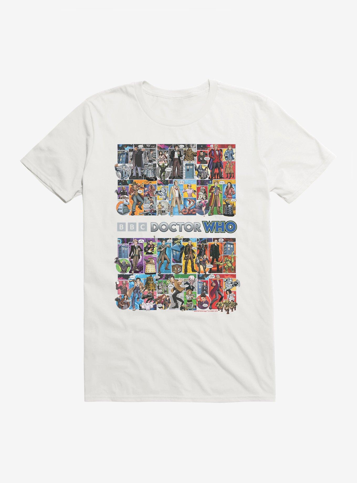 Doctor Who Doctor Collage T-Shirt, WHITE, hi-res