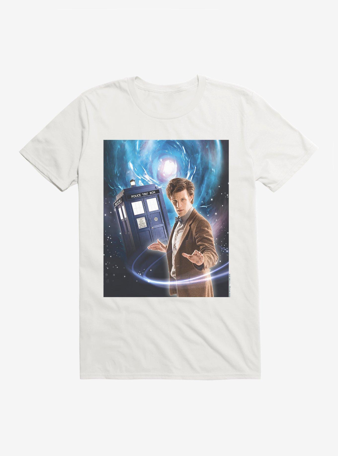 Doctor Who Eleventh Doctor And Tardis Space Black T-Shirt