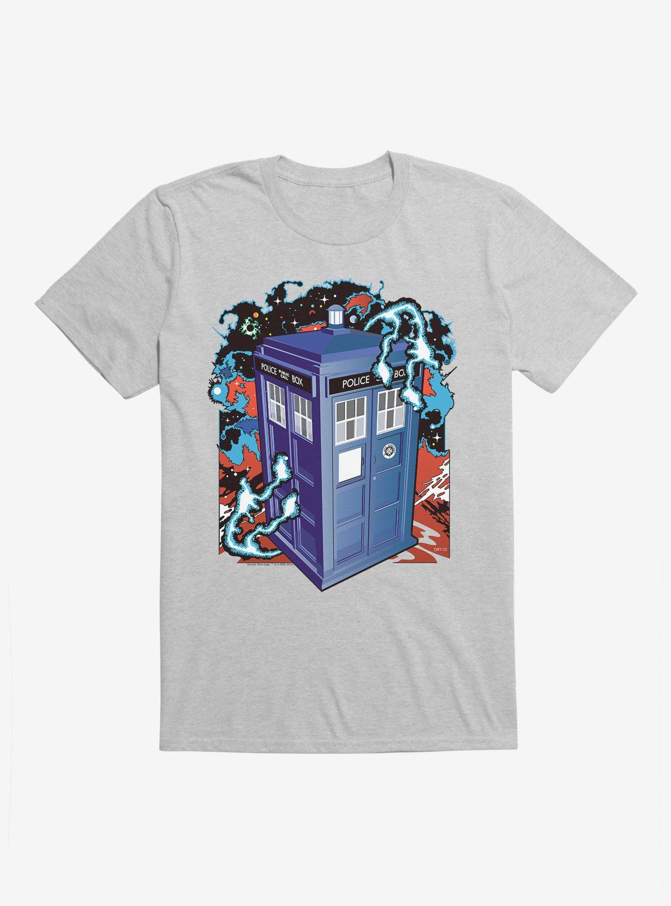 Doctor Who Electric Tardis T-Shirt, HEATHER GREY, hi-res