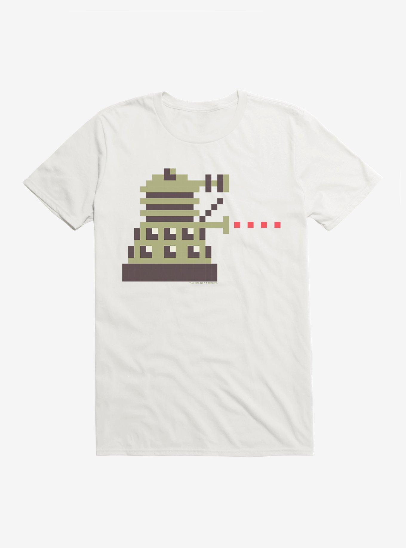 Doctor Who 8 Bit Dalek T-Shirt, WHITE, hi-res