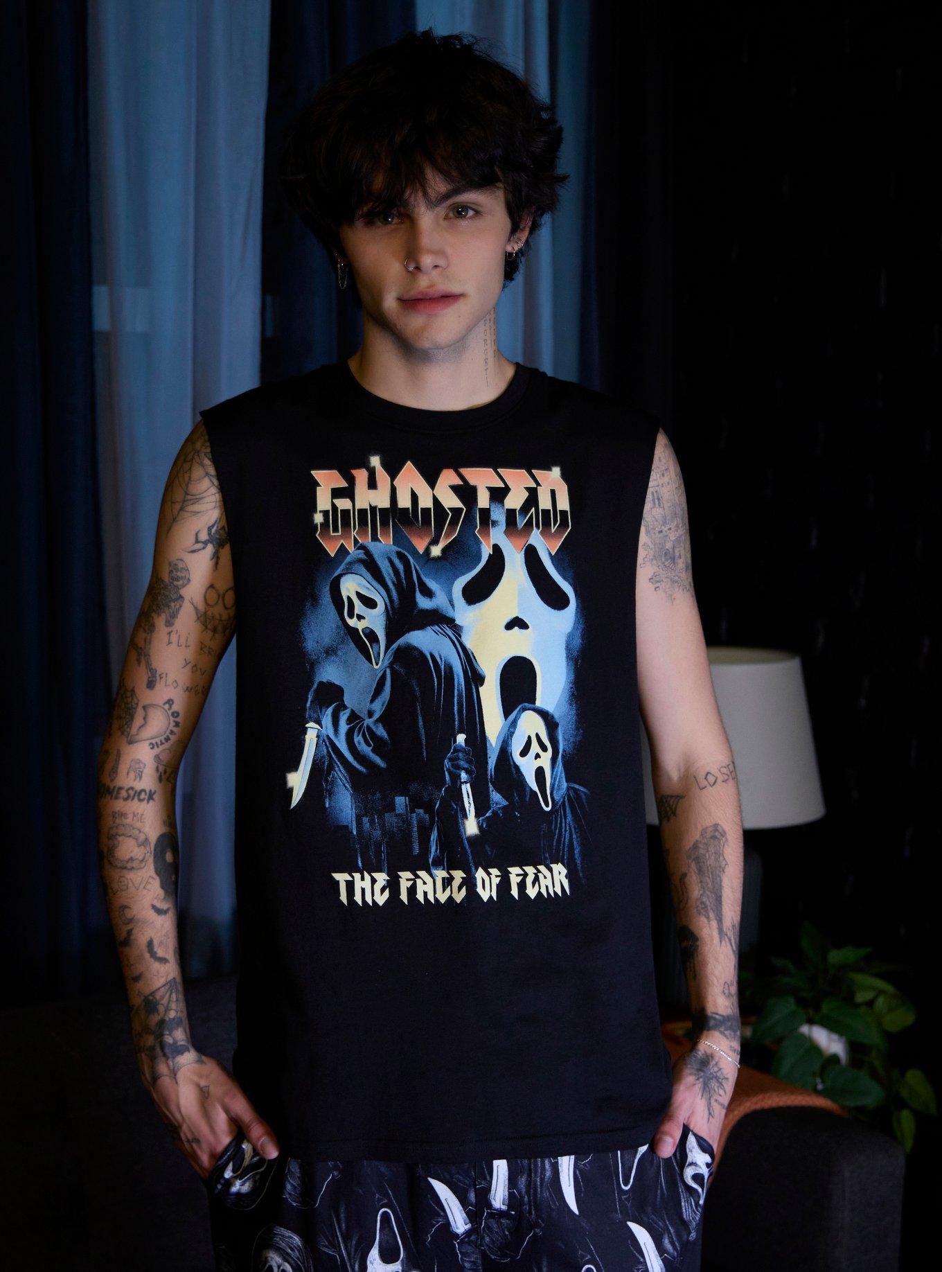 Ghost Face Ghosted Muscle Tank Top, , hi-res