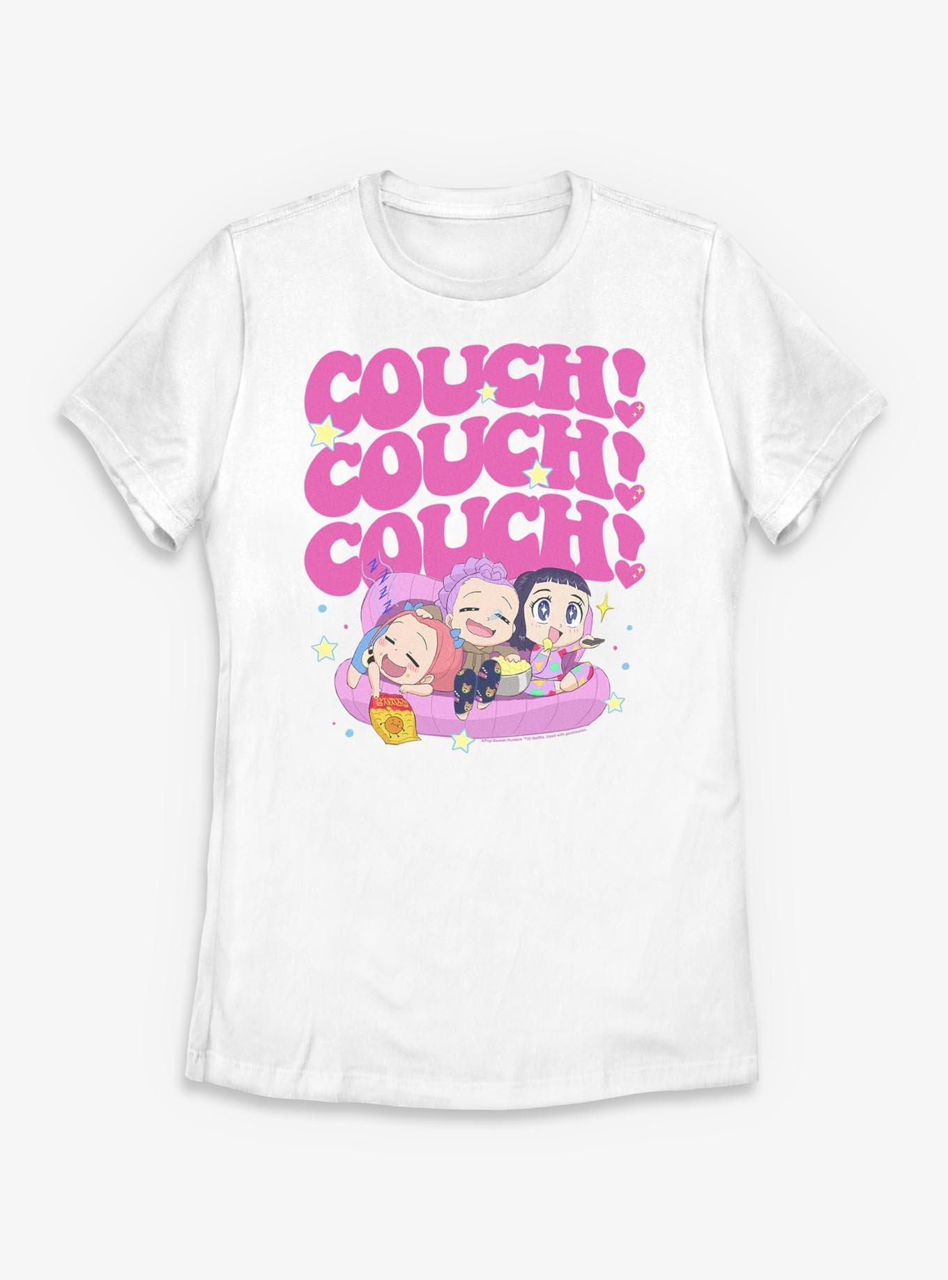 KPop Demon Hunters Huntrix Chibi Couch Snacking Womens T-Shirt, , hi-res