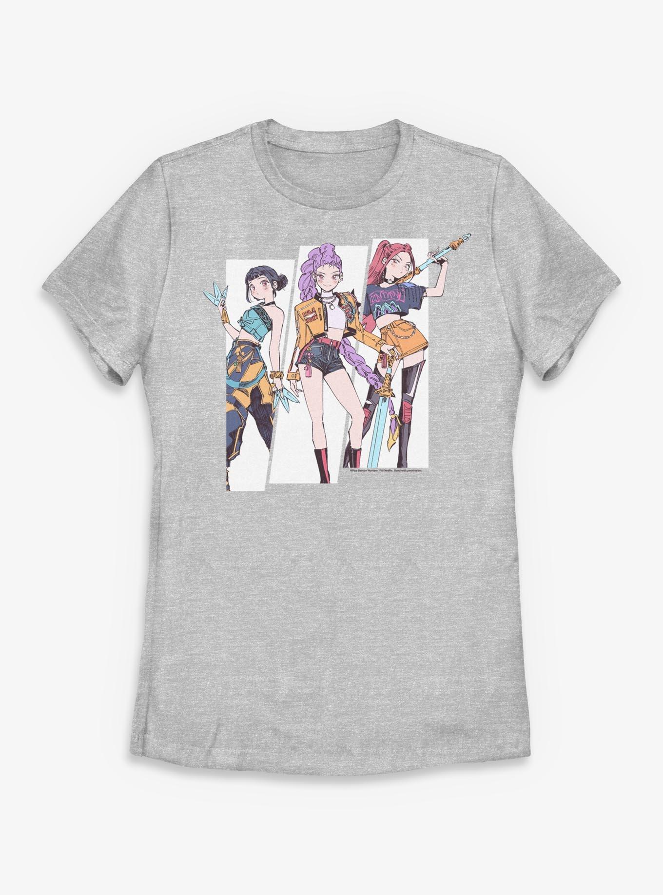 KPop Demon Hunters Huntrix Manhwa Style Panels Womens T-Shirt, , hi-res