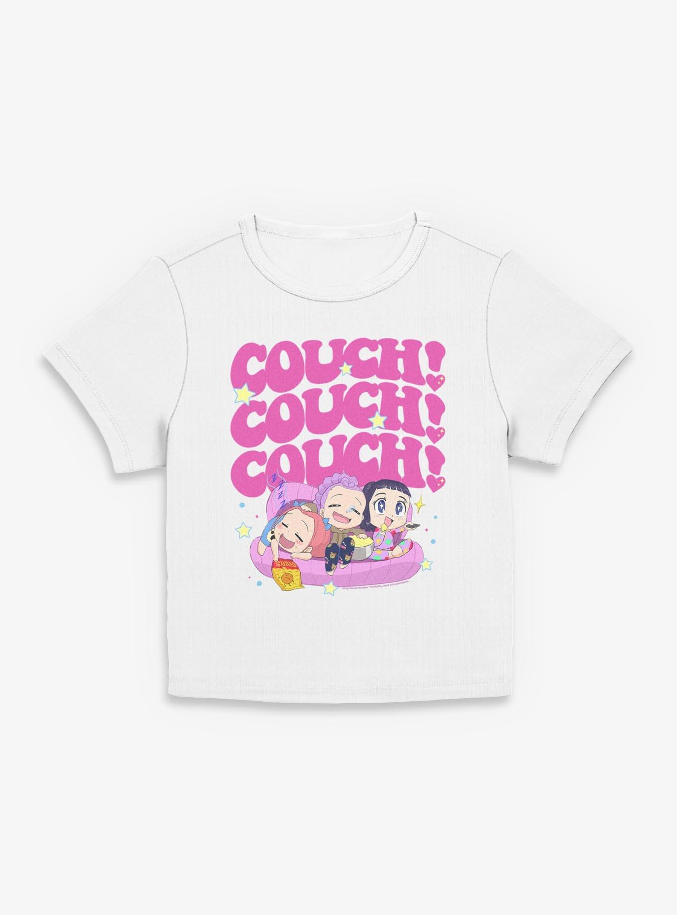 KPop Demon Hunters HUNTRX Chibi Couch Snacking Womens Baby T-Shirt