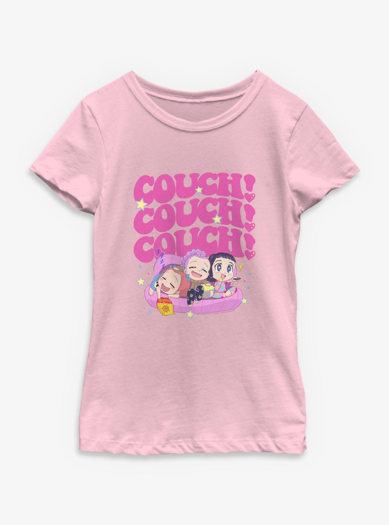 KPop Demon Hunters Huntrix Chibi Couch Snacking Youth Girls T-Shirt, , hi-res