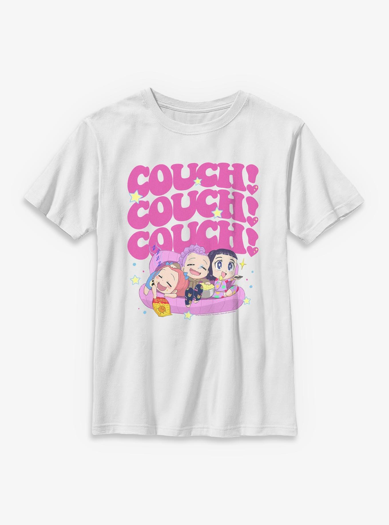 KPop Demon Hunters Huntrix Chibi Couch Snacking Youth T-Shirt, , hi-res