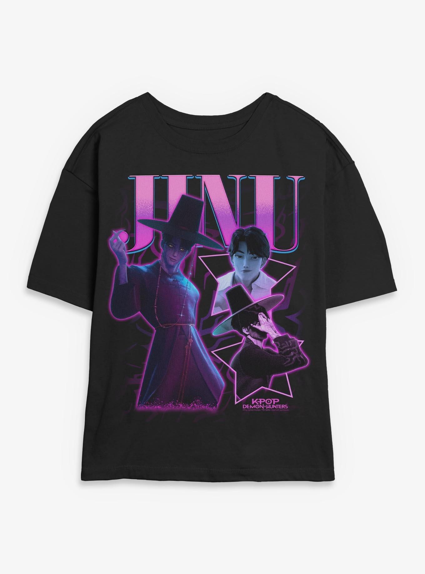 KPop Demon Hunters Saja Boys Jinu Collage Womens Skimmer T-Shirt, , hi-res