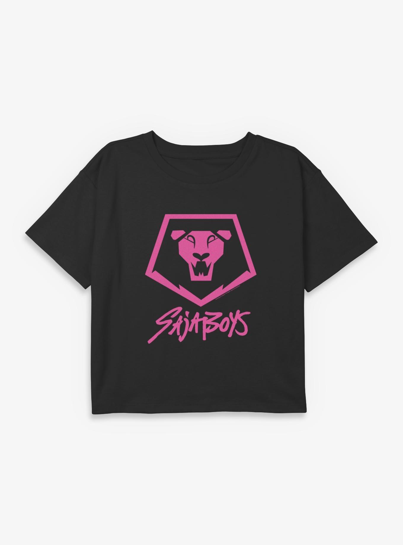 KPop Demon Hunters Saja Boys Lion Logo Youth Girls Boxy Crop T-Shirt, , hi-res