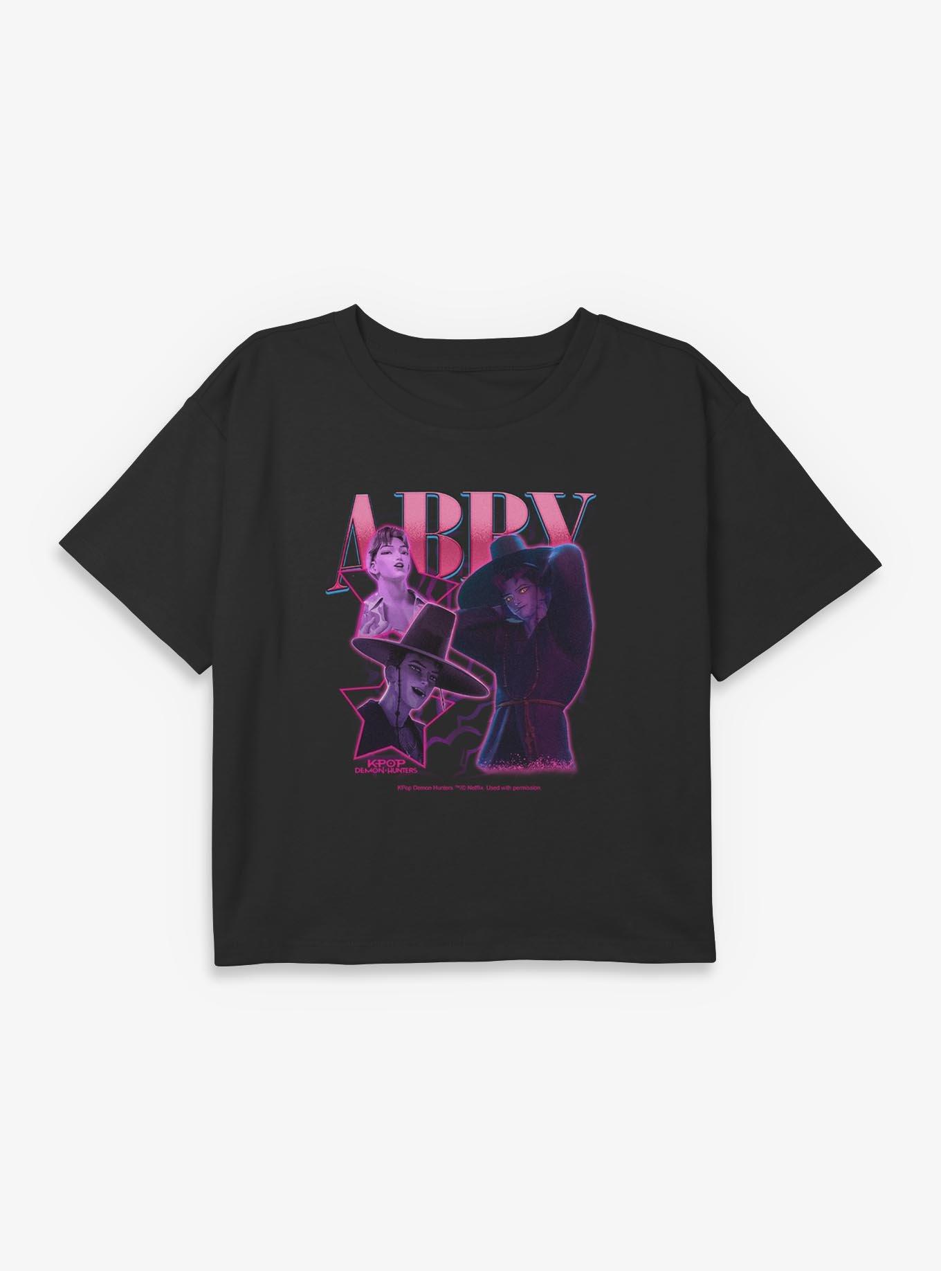 KPop Demon Hunters Saja Boys Abby Collage Youth Girls Boxy Crop T-Shirt, , hi-res