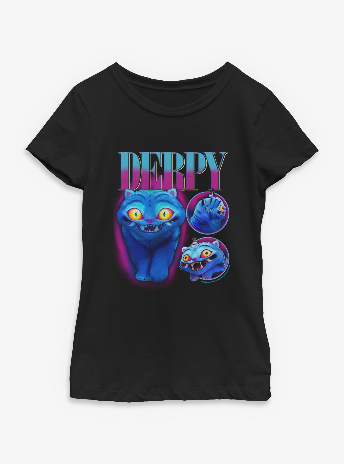 KPop Demon Hunters Derpy Tiger Collage Youth Girls T-Shirt, , hi-res
