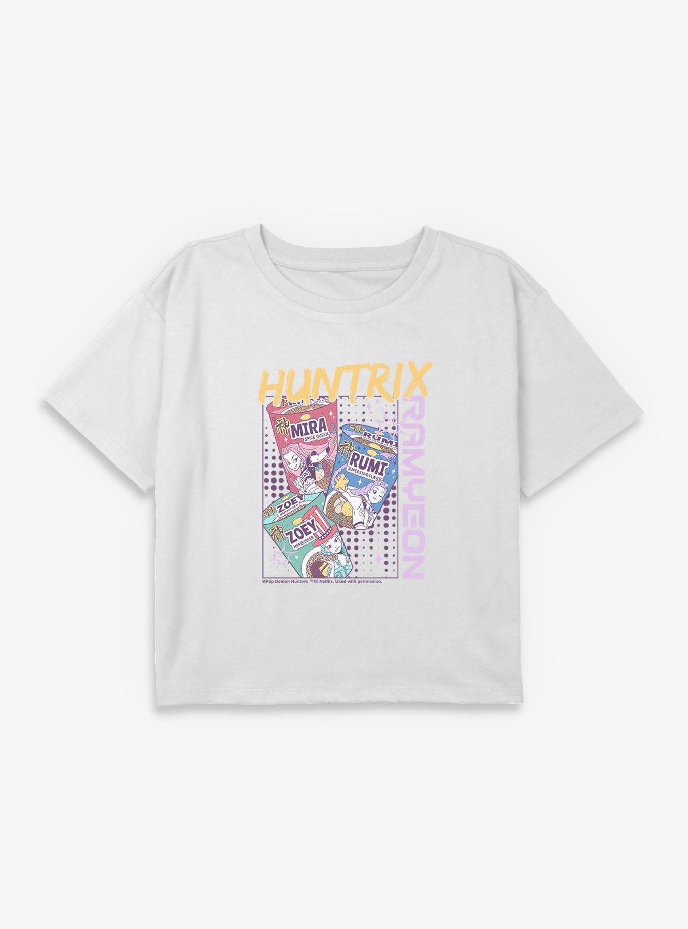 KPop Demon Hunters Huntrix Ramyeon Ramen Youth Girls Boxy Crop T-Shirt, , hi-res