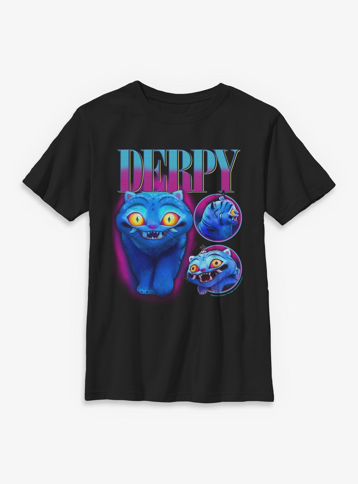 KPop Demon Hunters Derpy Tiger Collage Youth T-Shirt, , hi-res