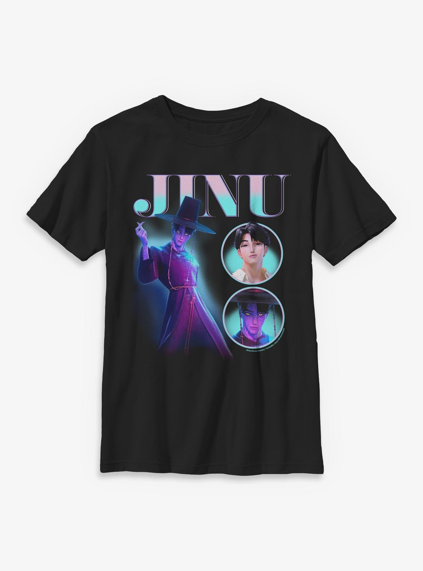 KPop Demon Hunters Saja Boys Jinu Montage Youth T-Shirt, , hi-res
