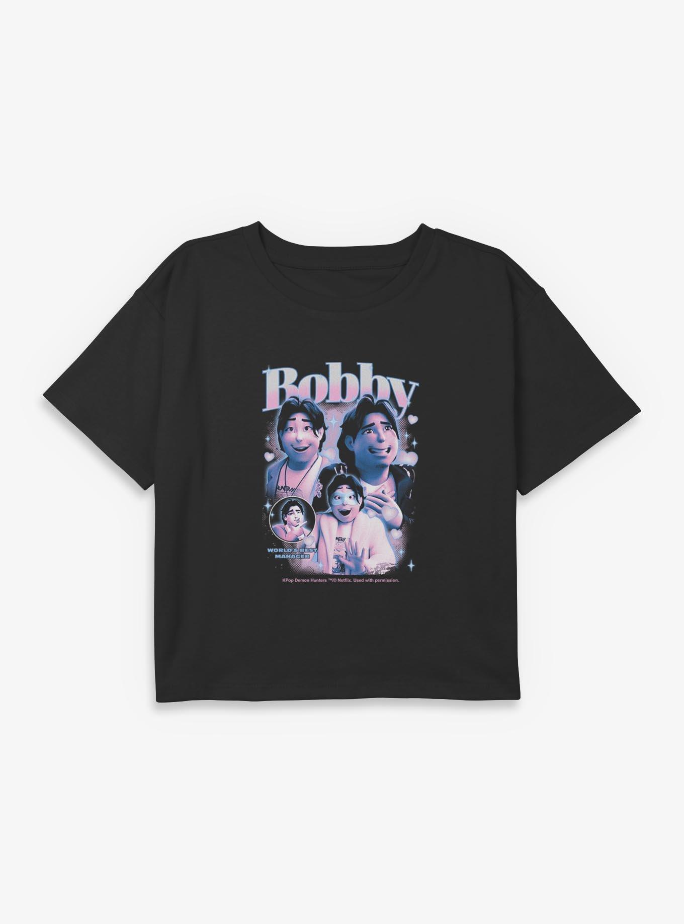 KPop Demon Hunters Bobby Best Manager Youth Girls Boxy Crop T-Shirt, , hi-res