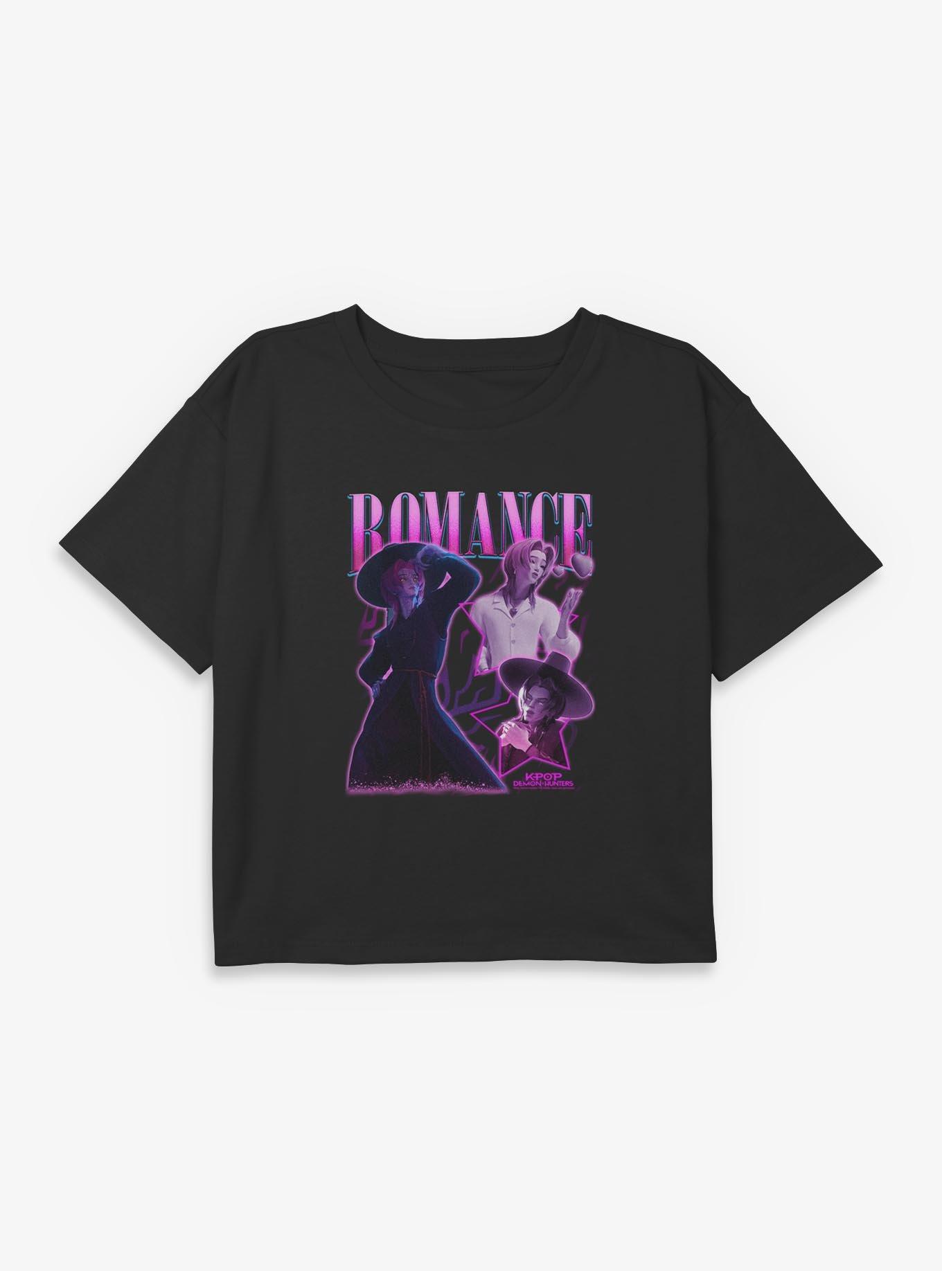 KPop Demon Hunters Saja Boys Romance Collage Youth Girls Boxy Crop T-Shirt, , hi-res