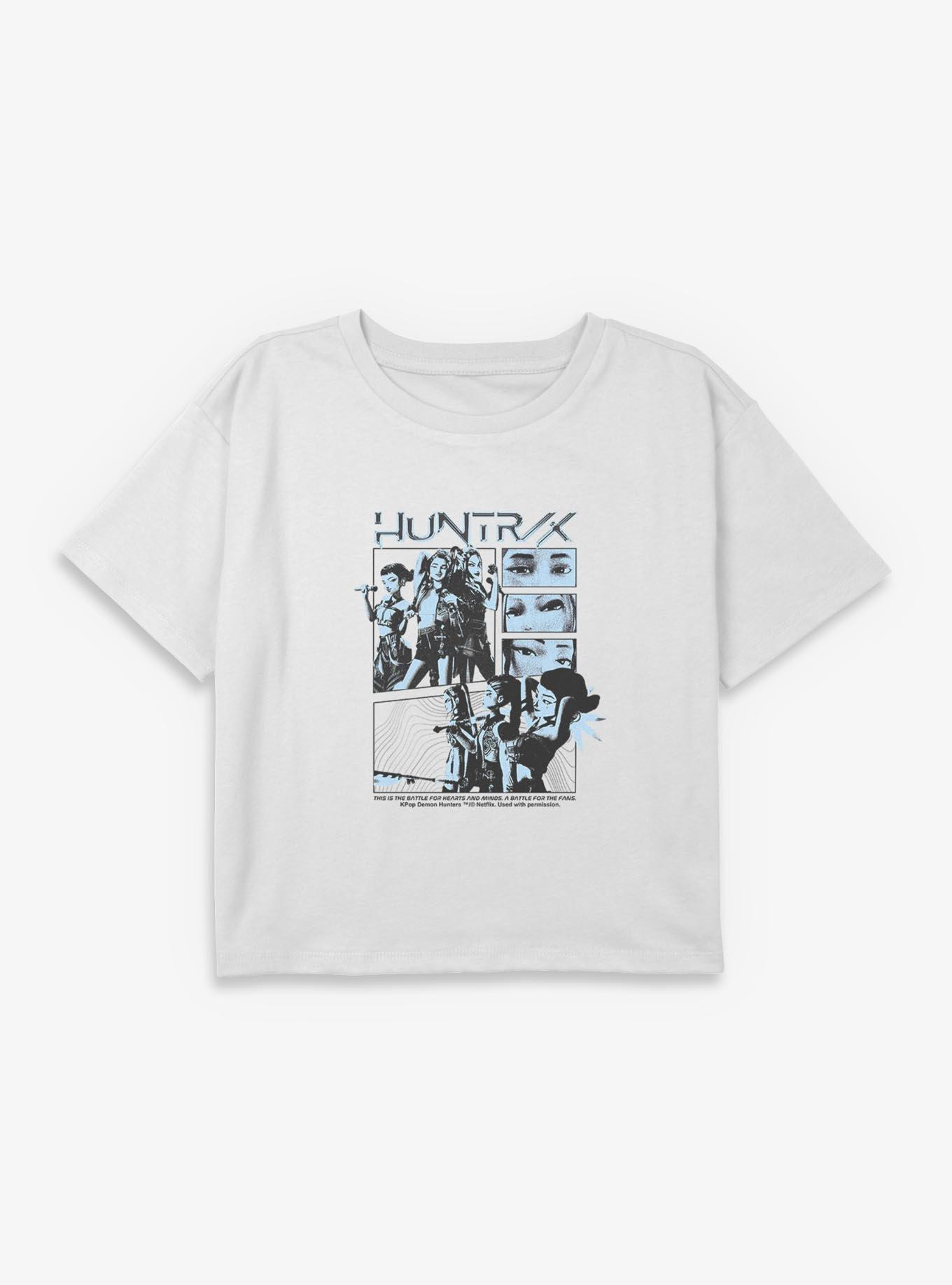 KPop Demon Hunters Huntrix A Battle For The Fans Youth Girls Boxy Crop T-Shirt, , hi-res