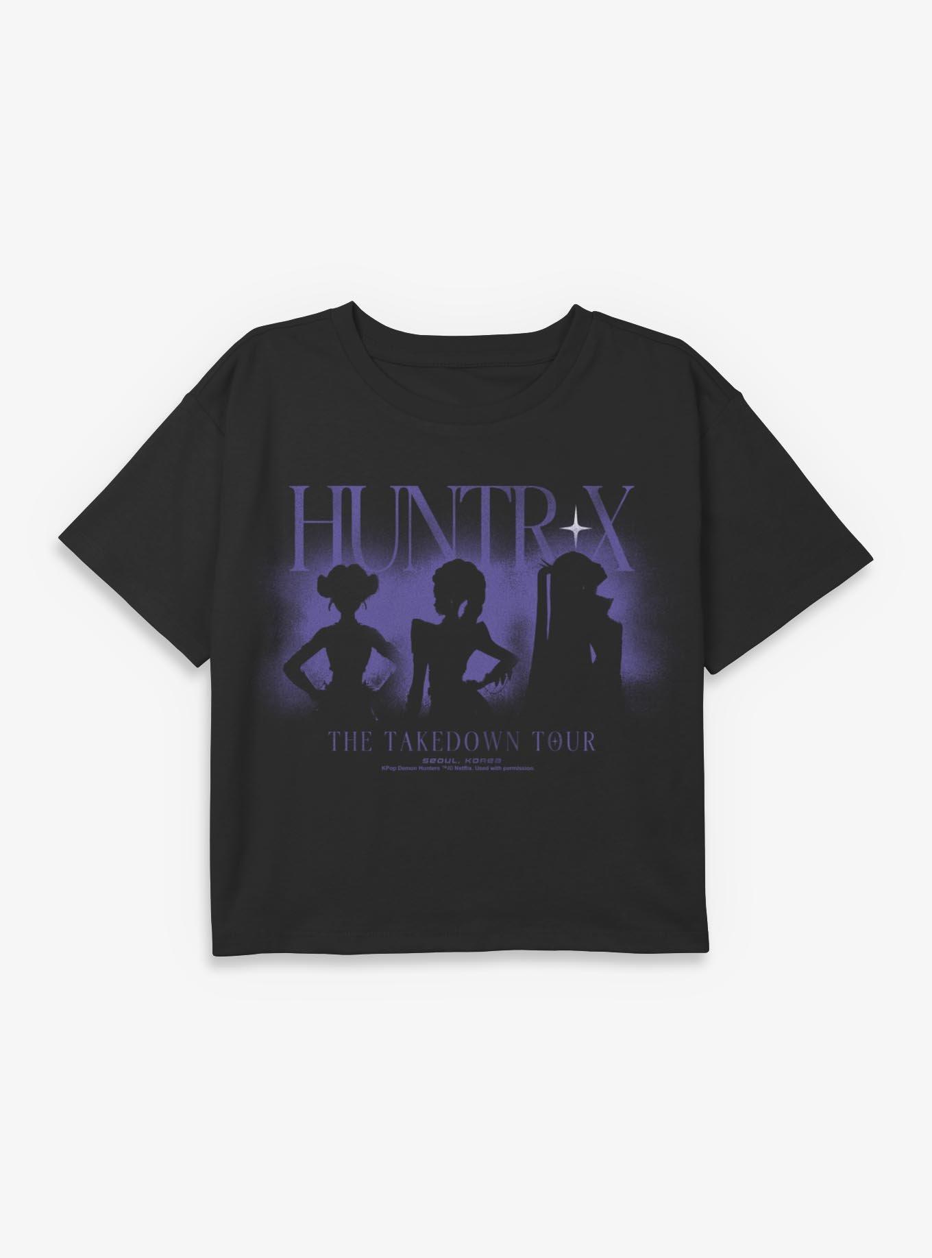 KPop Demon Hunters Huntrix The Takedown Tour Youth Girls Boxy Crop T-Shirt, , hi-res