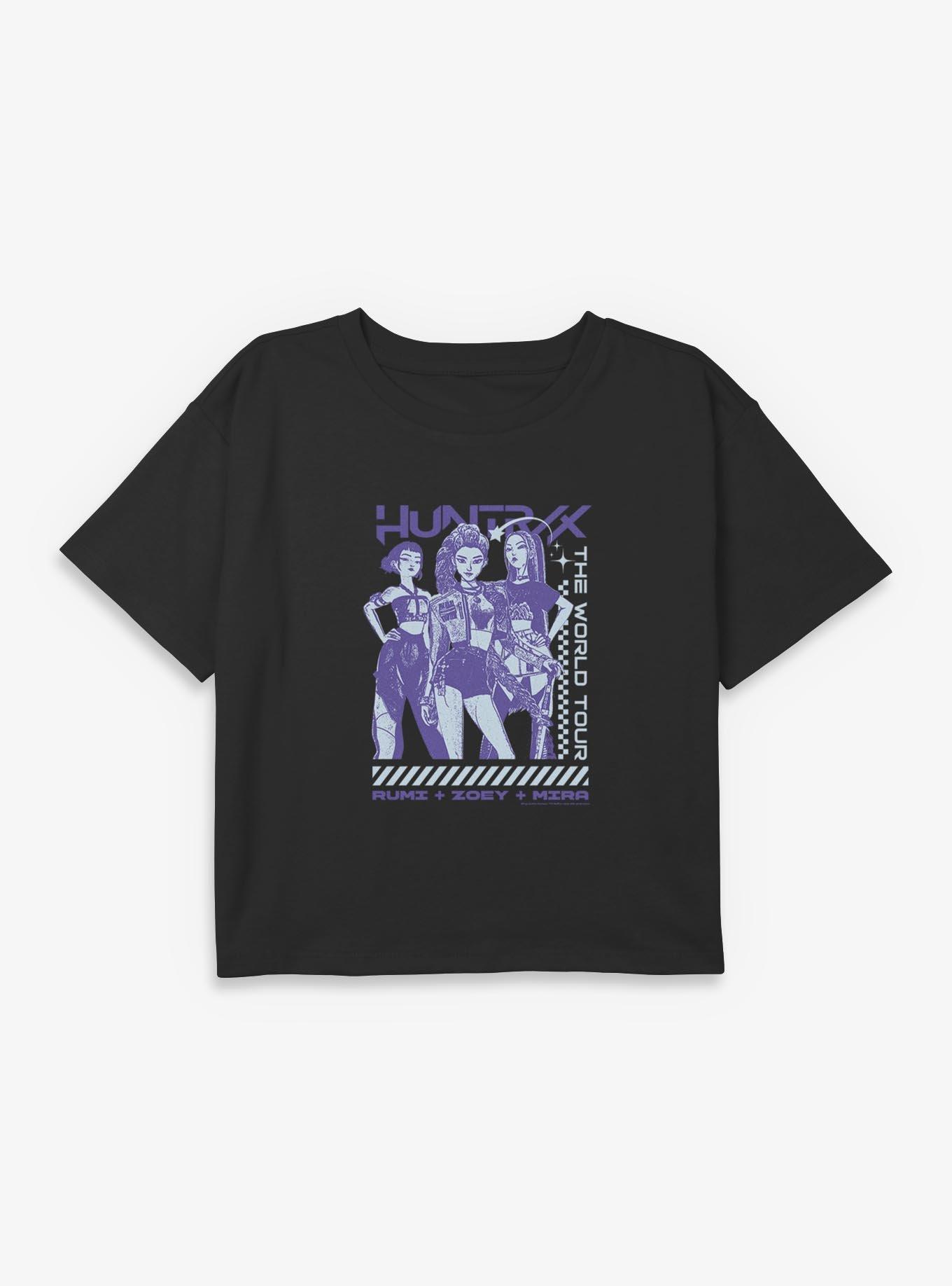 KPop Demon Hunters Huntrix The World Tour Youth Girls Boxy Crop T-Shirt, , hi-res