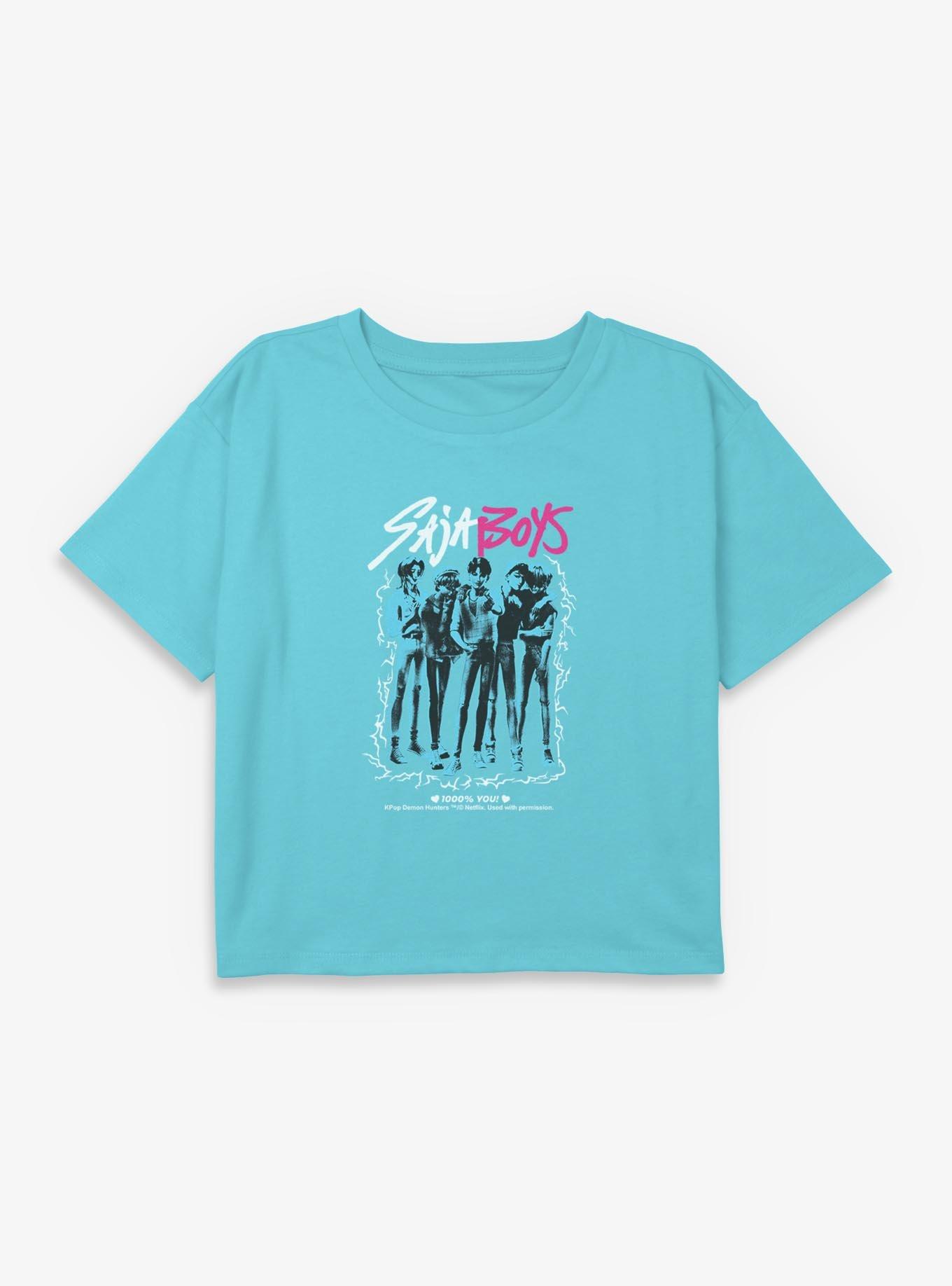 KPop Demon Hunters Saja Boys 1000 Percent You Youth Girls Boxy Crop T-Shirt, , hi-res