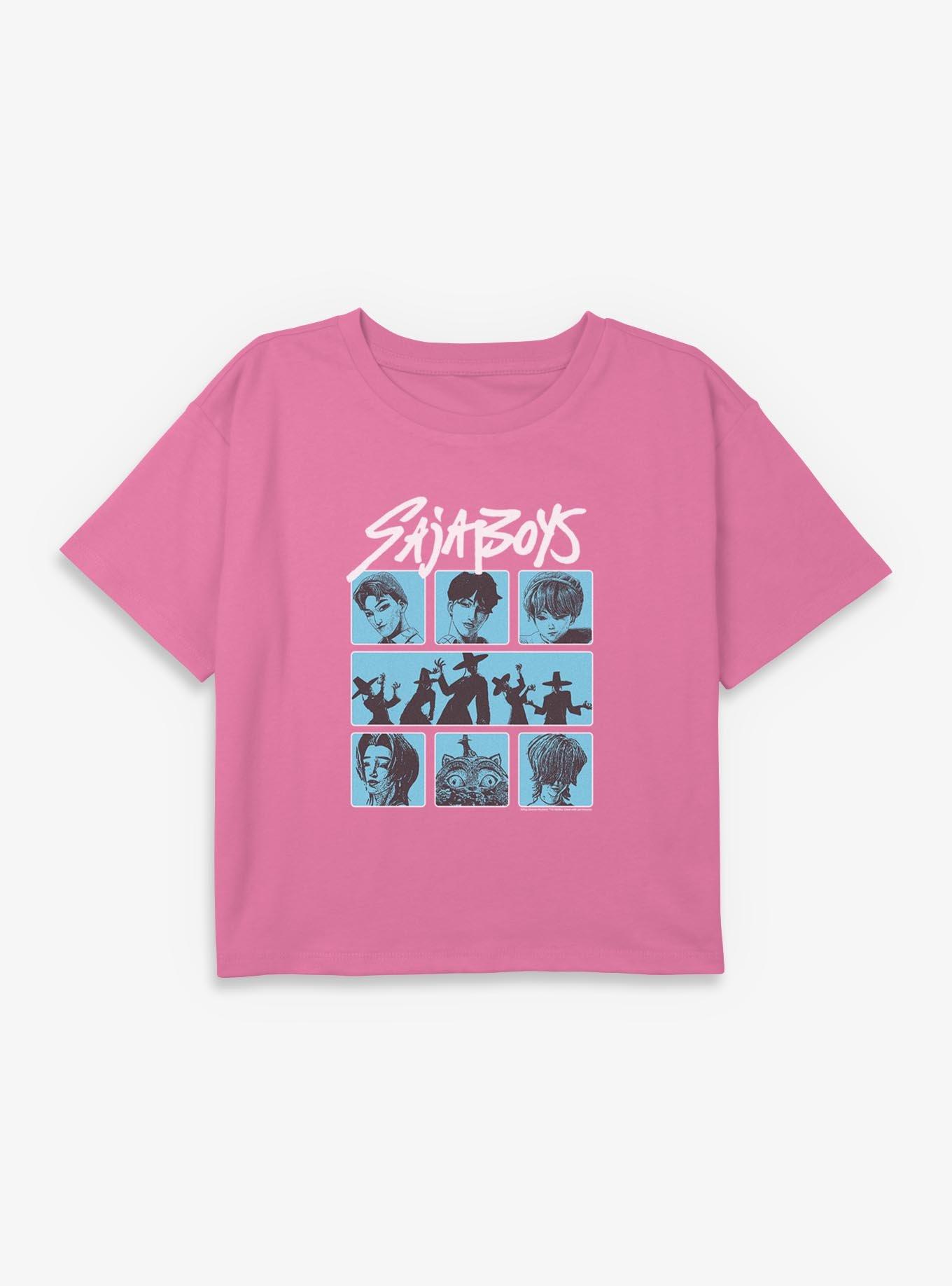 KPop Demon Hunters Saja Boys Demon Group Youth Girls Boxy Crop T-Shirt, , hi-res