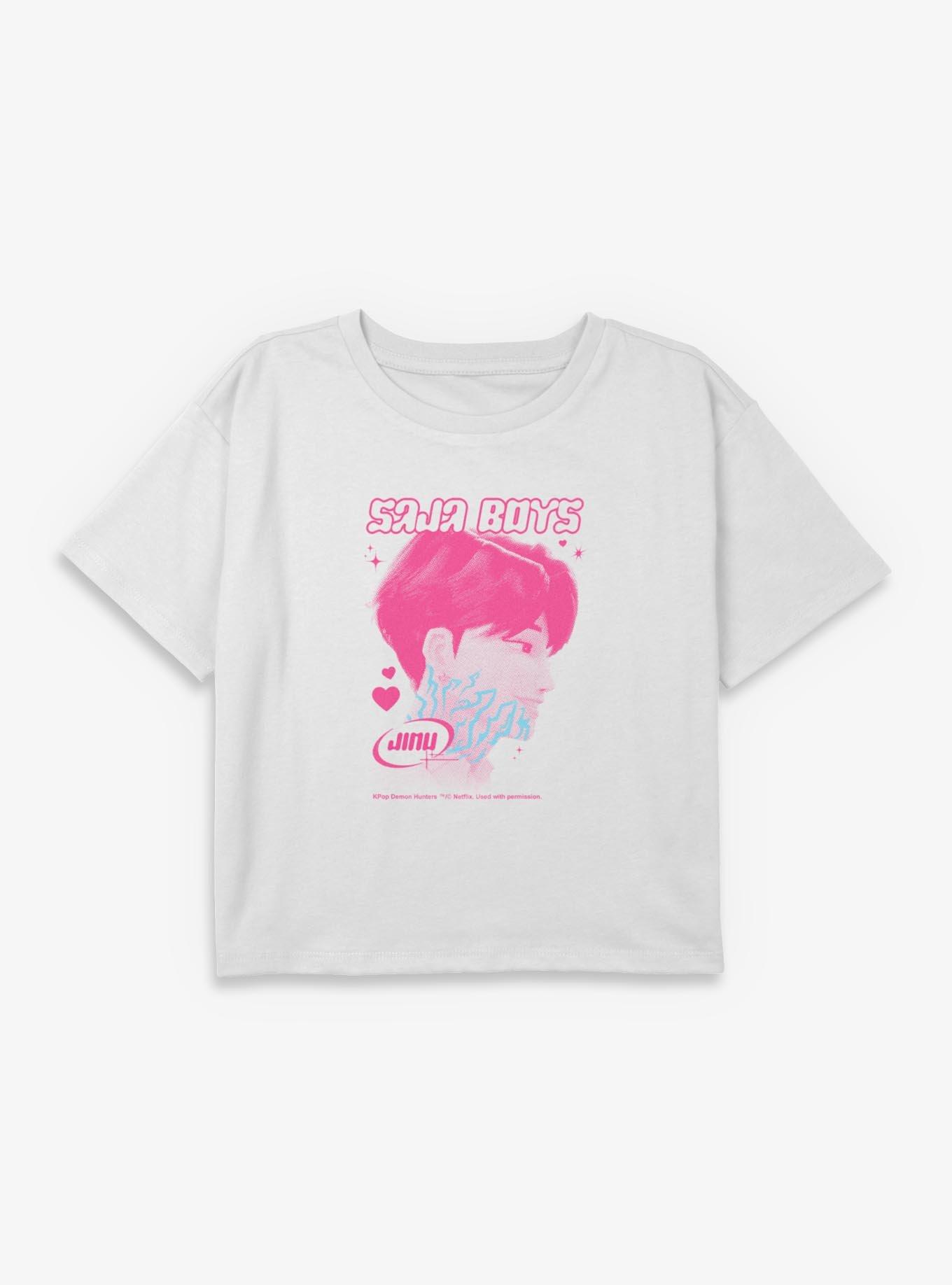 KPop Demon Hunters Saja Boys Jinu Demon Markings Youth Girls Boxy Crop T-Shirt, , hi-res
