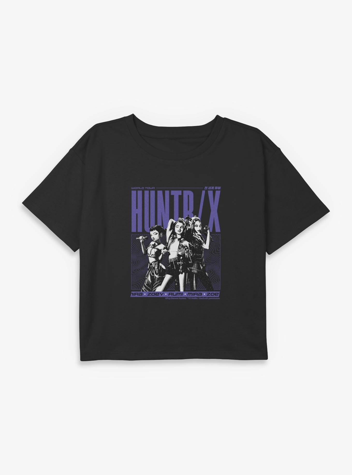 KPop Demon Hunters World Tour Huntrix Youth Girls Boxy Crop T-Shirt, , hi-res