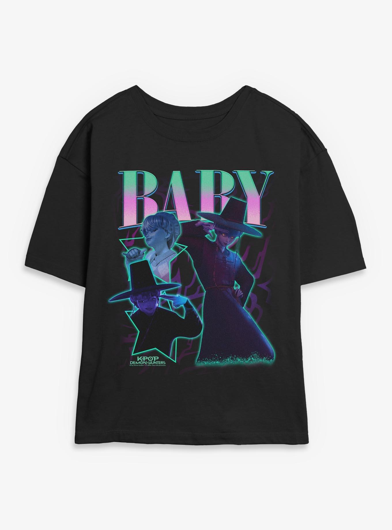 KPop Demon Hunters Saja Boys Baby Collage Womens Skimmer T-Shirt, , hi-res