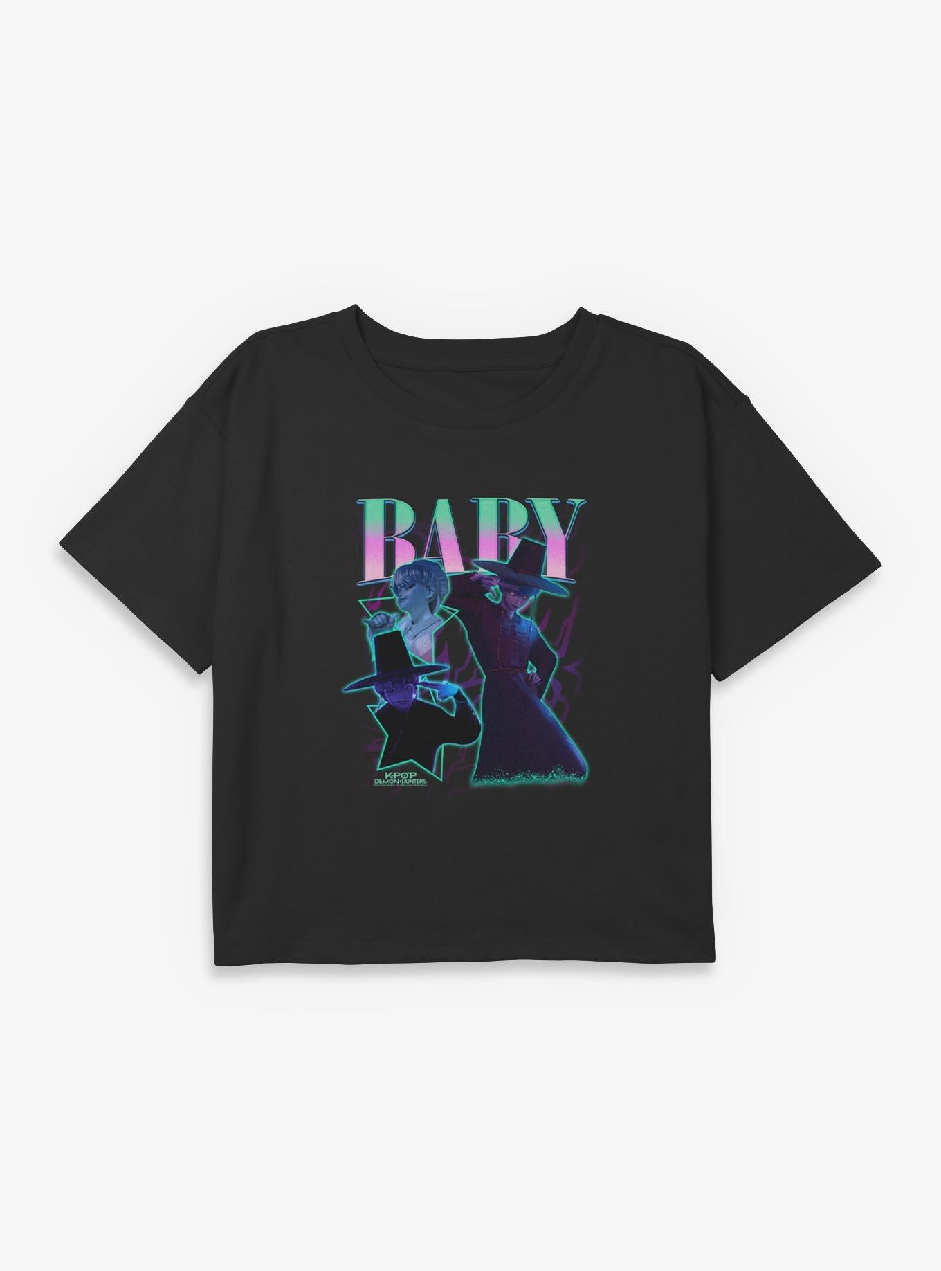 KPop Demon Hunters Saja Boys Baby Collage Youth Girls Boxy Crop T-Shirt, , hi-res