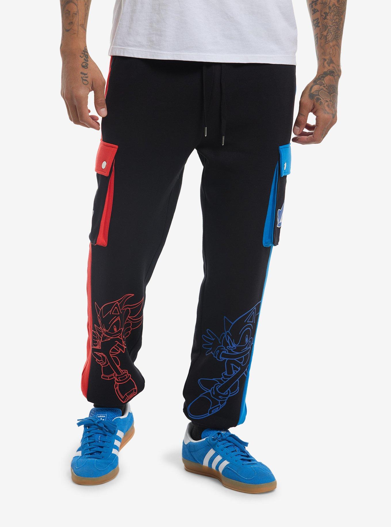 Sonic The Hedgehog Shadow & Sonic Split Cargo Sweatpants, , hi-res
