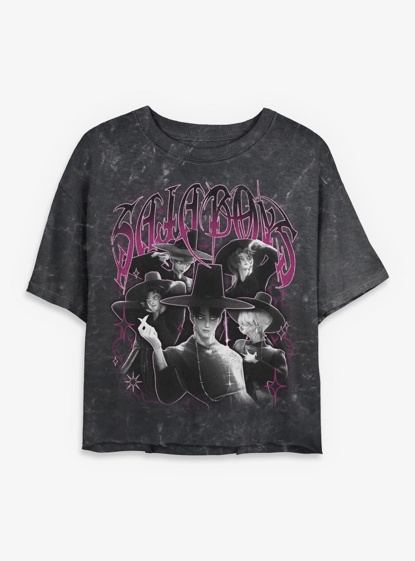 KPop Demon Hunters Saja Boys Group Girls Mineral Wash Crop T-Shirt Hot Topic Exclusive, , hi-res