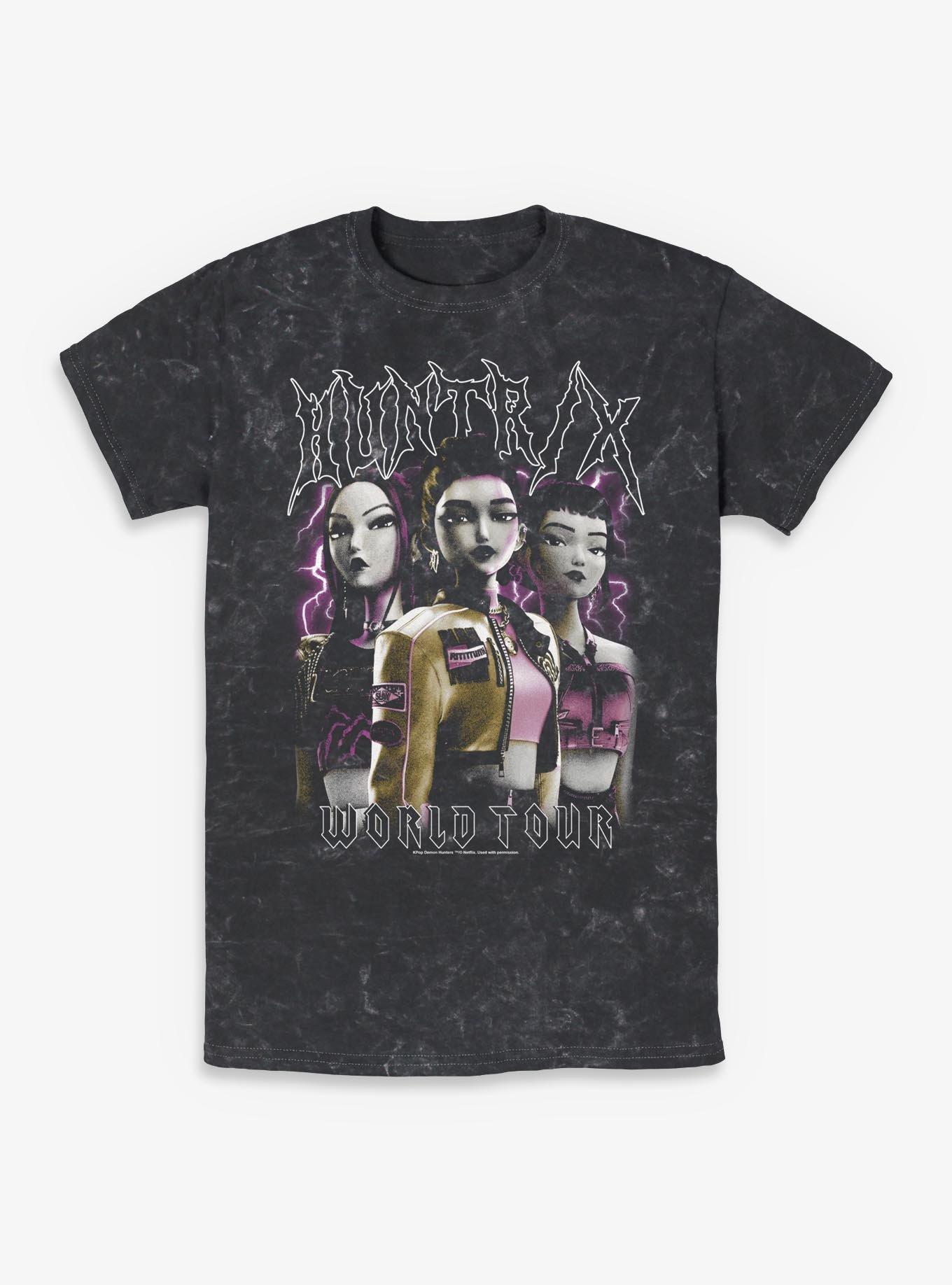 KPop Demon Hunters Huntrix Group Pose Mineral Wash T-Shirt Hot Topic Exclusive, , hi-res