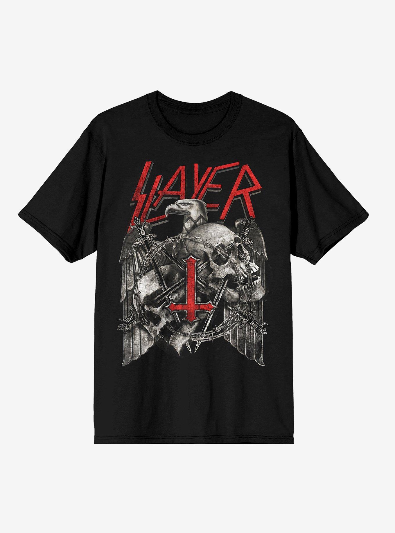 Slayer Eagle Crest & Skull T-Shirt, , hi-res