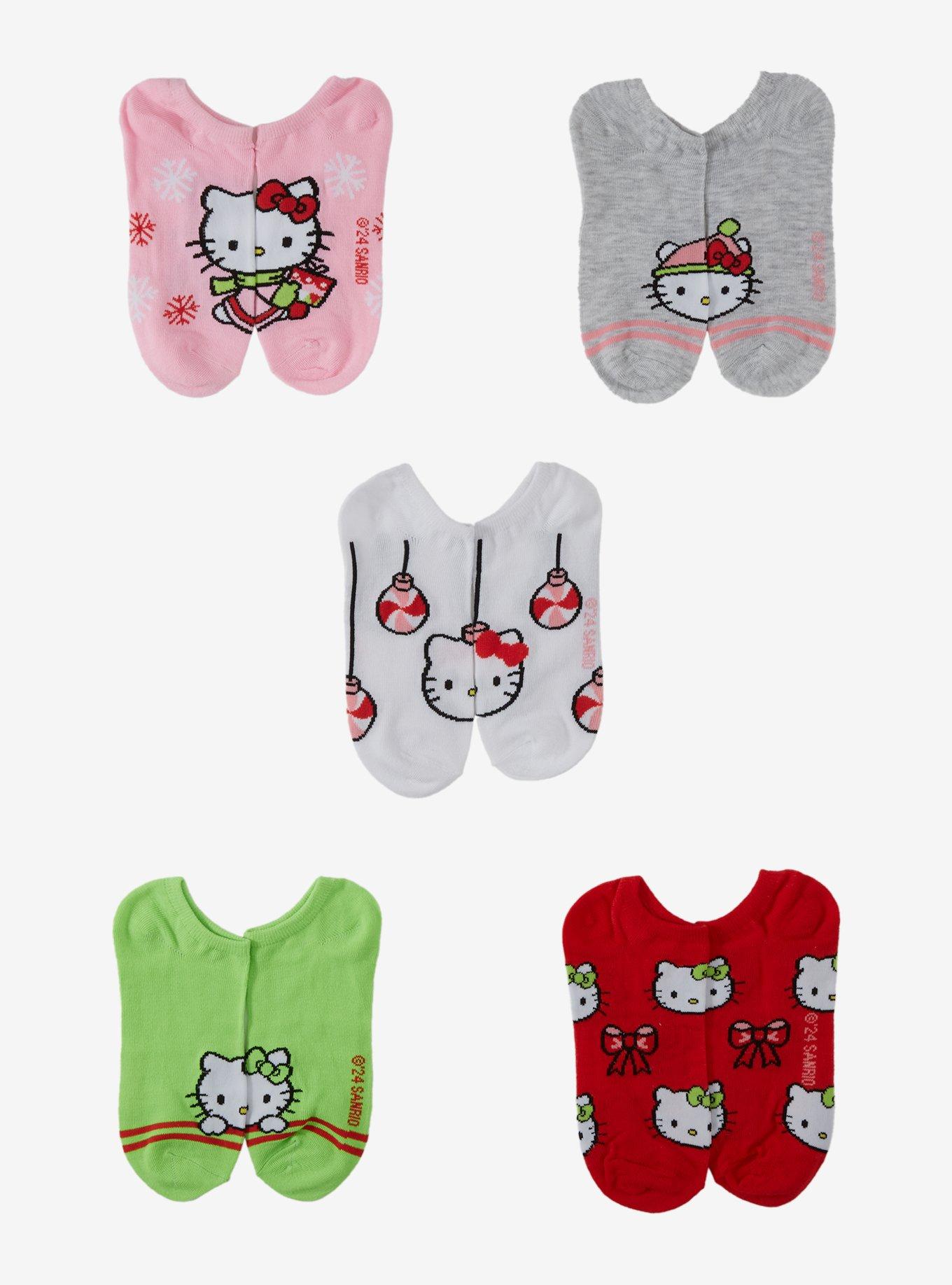 Hello Kitty Festive Winter No-Show Socks 5 Pair, , hi-res