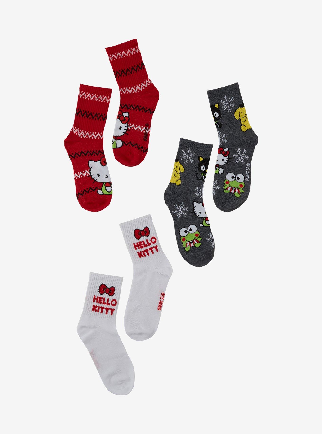 Hello Kitty And Friends Holiday Crew Socks 3 Pair, , hi-res