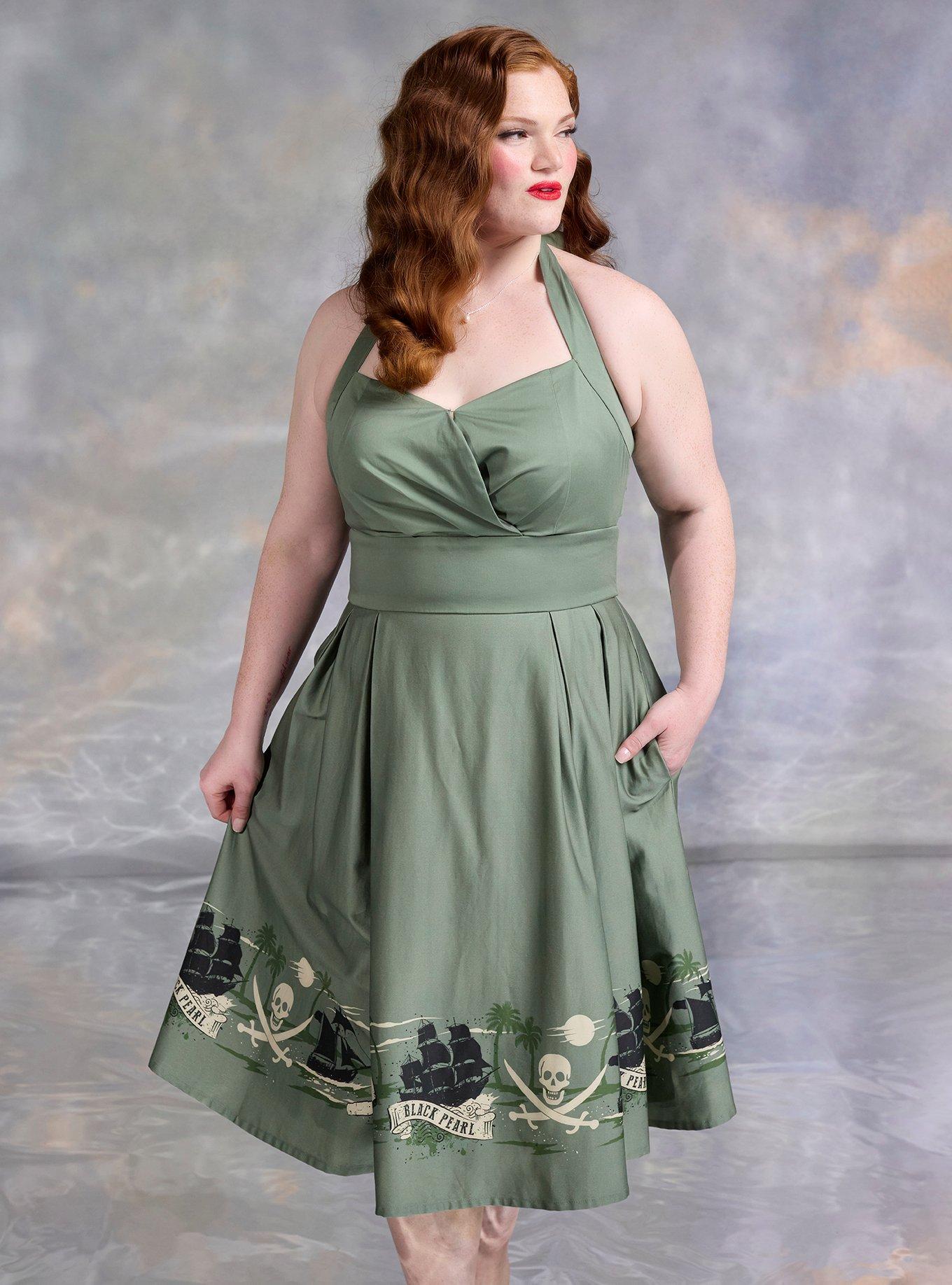 Her Universe Disney Pirates Of The Caribbean Ship Halter Dress Plus Size Her Universe Exclusive, , hi-res