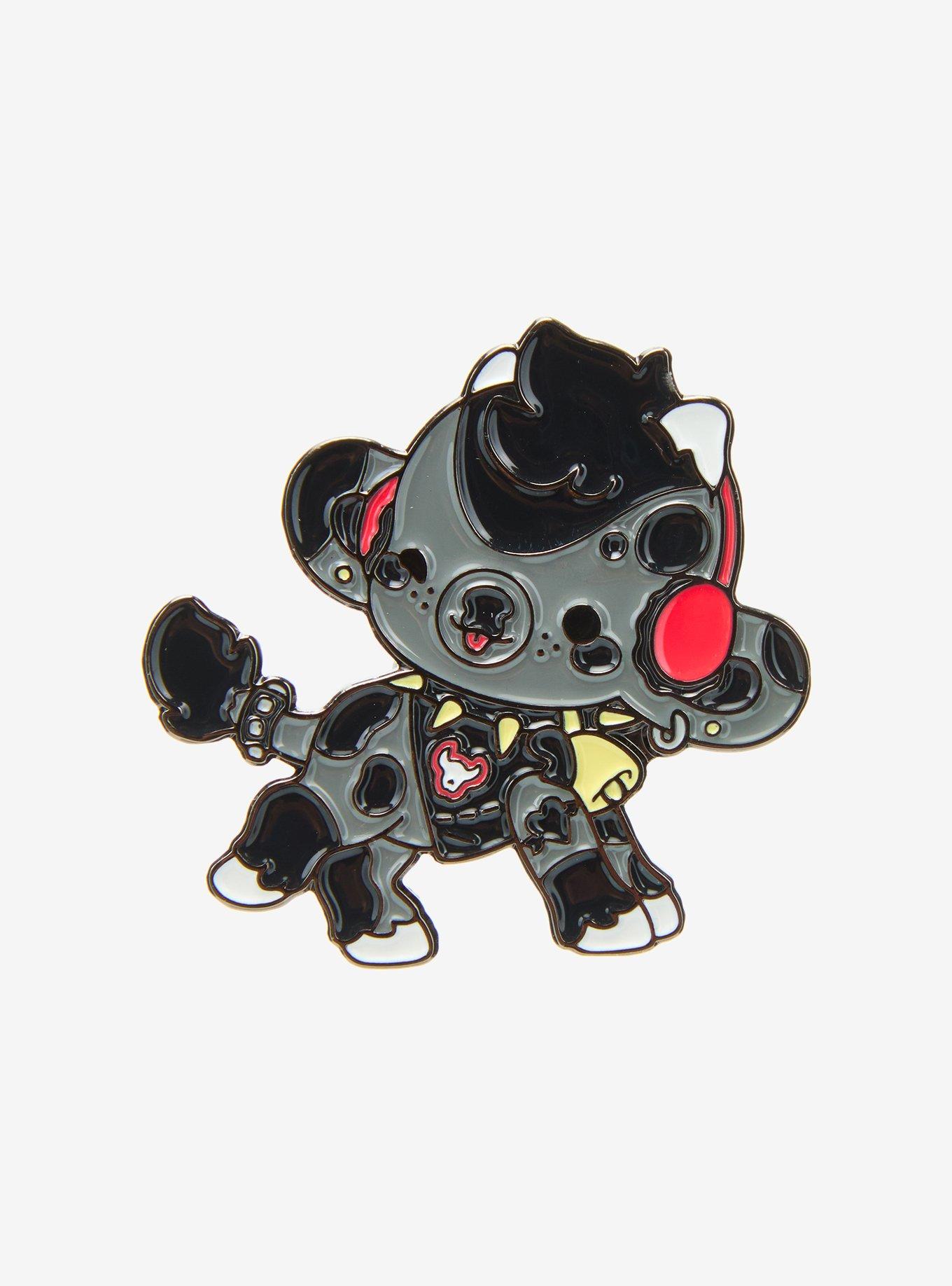 Goth Cow Enamel Pin By Bright Bat Design Hot Topic Exclusive, , hi-res