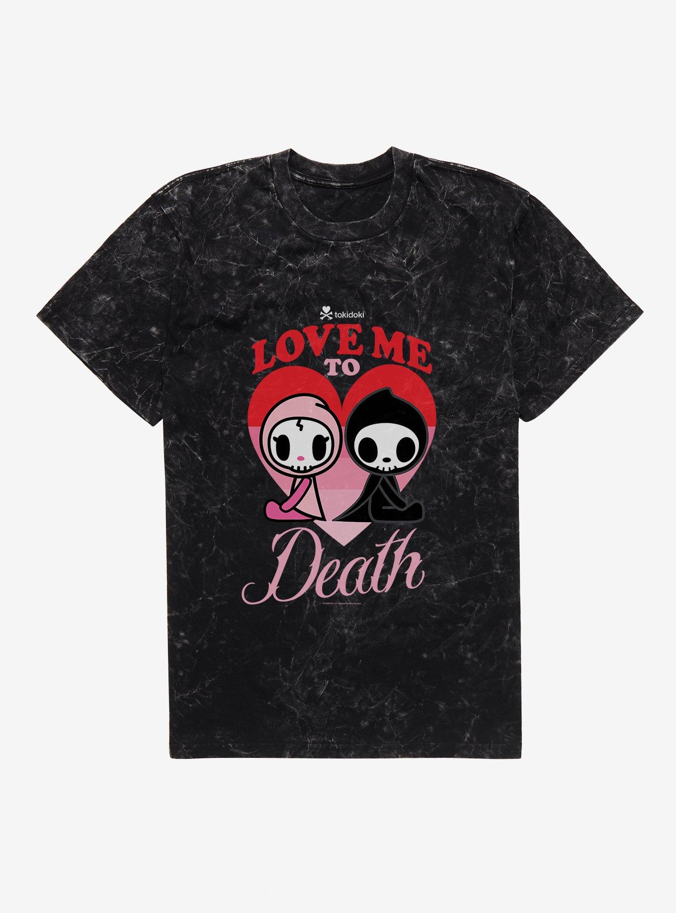 Tokidoki Love Me To Death Mineral Wash T-Shirt, BLACK MINERAL WASH, hi-res