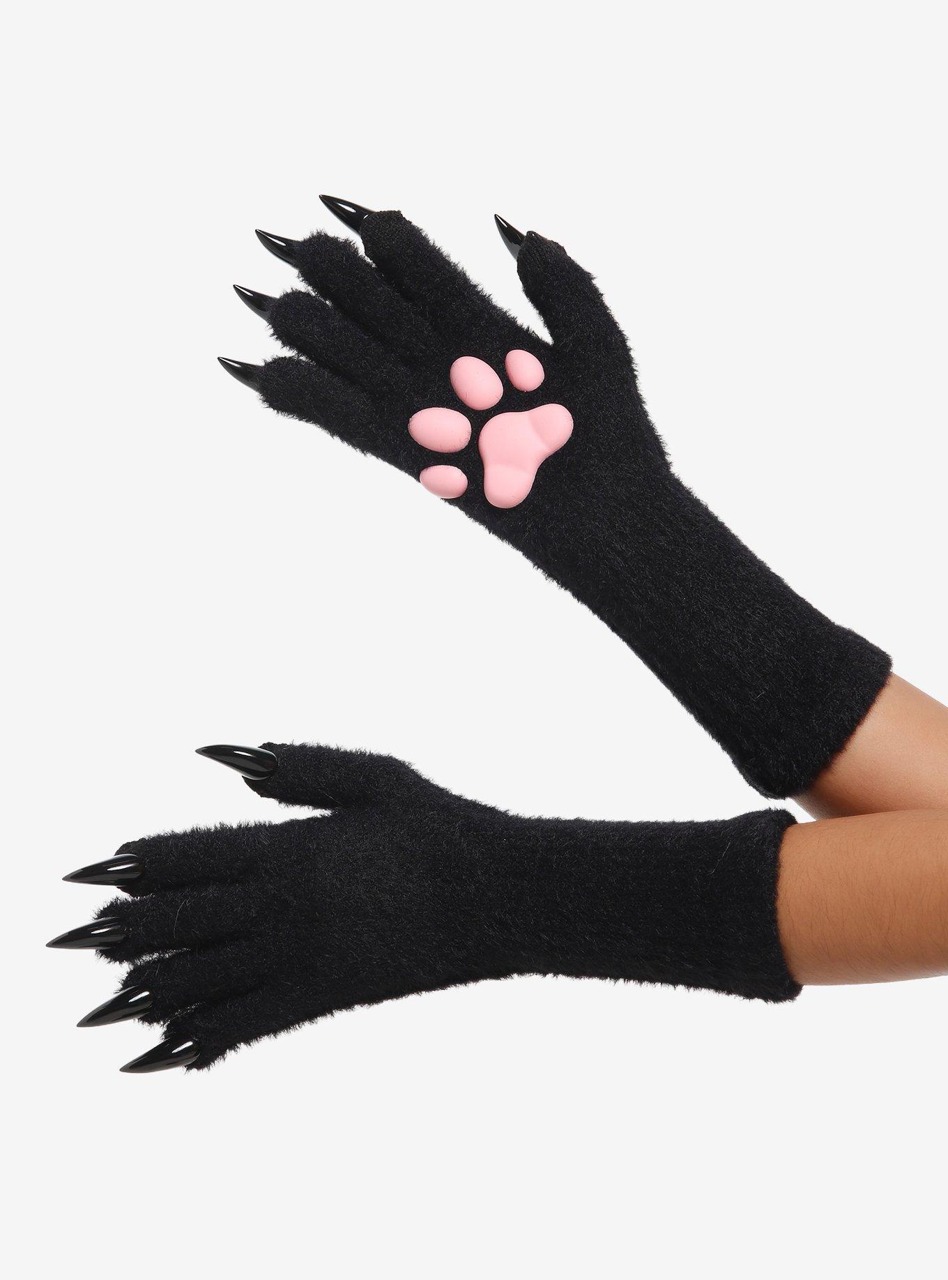 Black Claw Pink Pads Fuzzy Finger Gloves, , hi-res