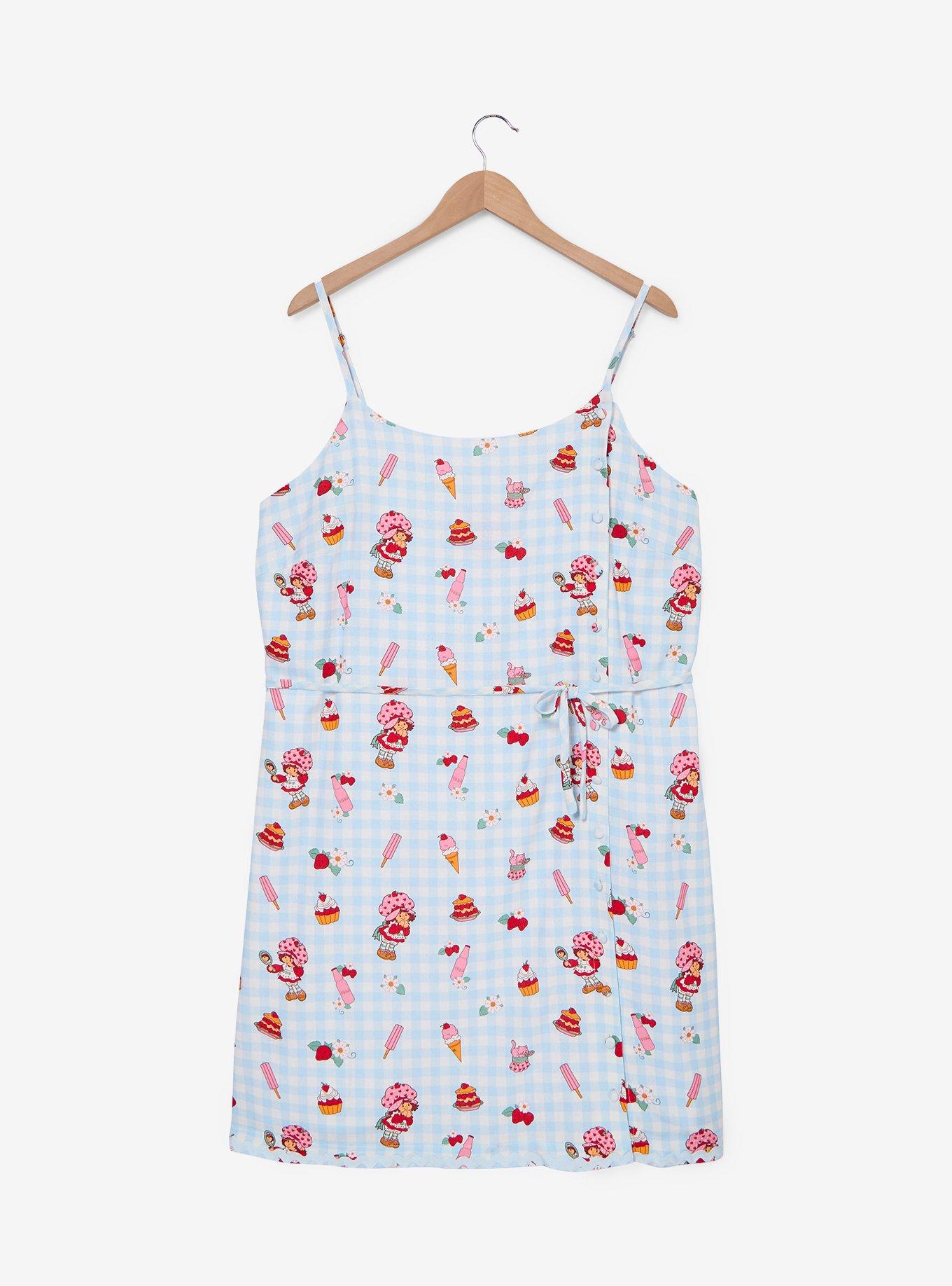 Strawberry Shortcake Desserts Allover Print Gingham Plus Size Tank Dress - BoxLunch Exclusive, , hi-res