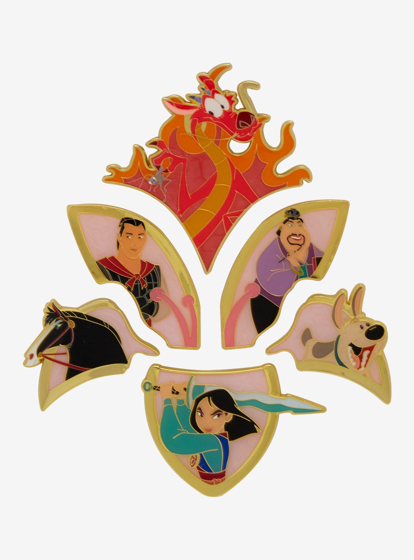 Loungefly Disney Mulan Characters Flower Puzzle Blind Box Enamel Pin - BoxLunch Exclusive, , hi-res