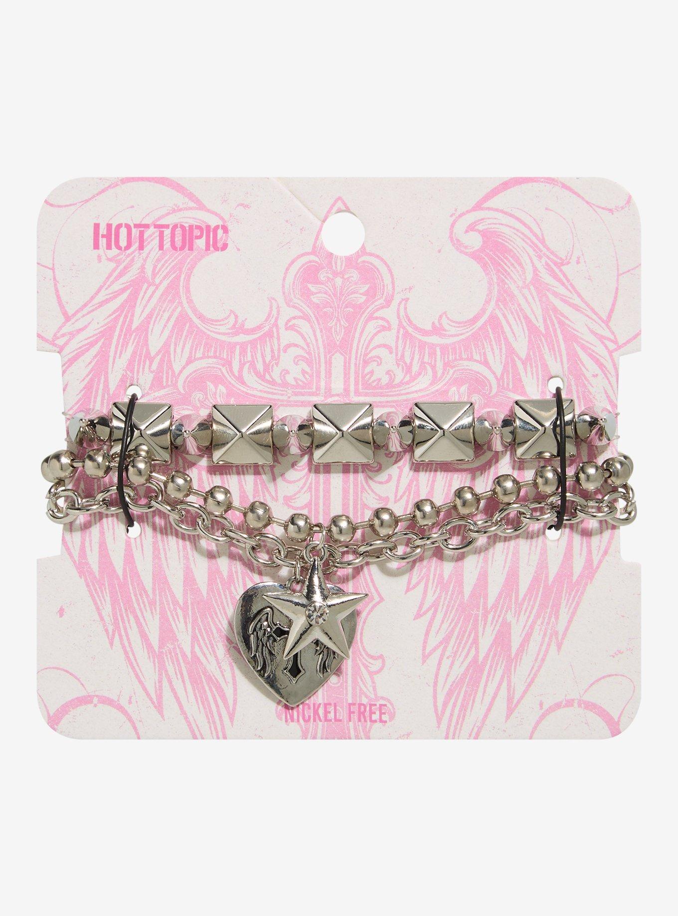 Winged Cross Spike Star Bracelet Set, , hi-res