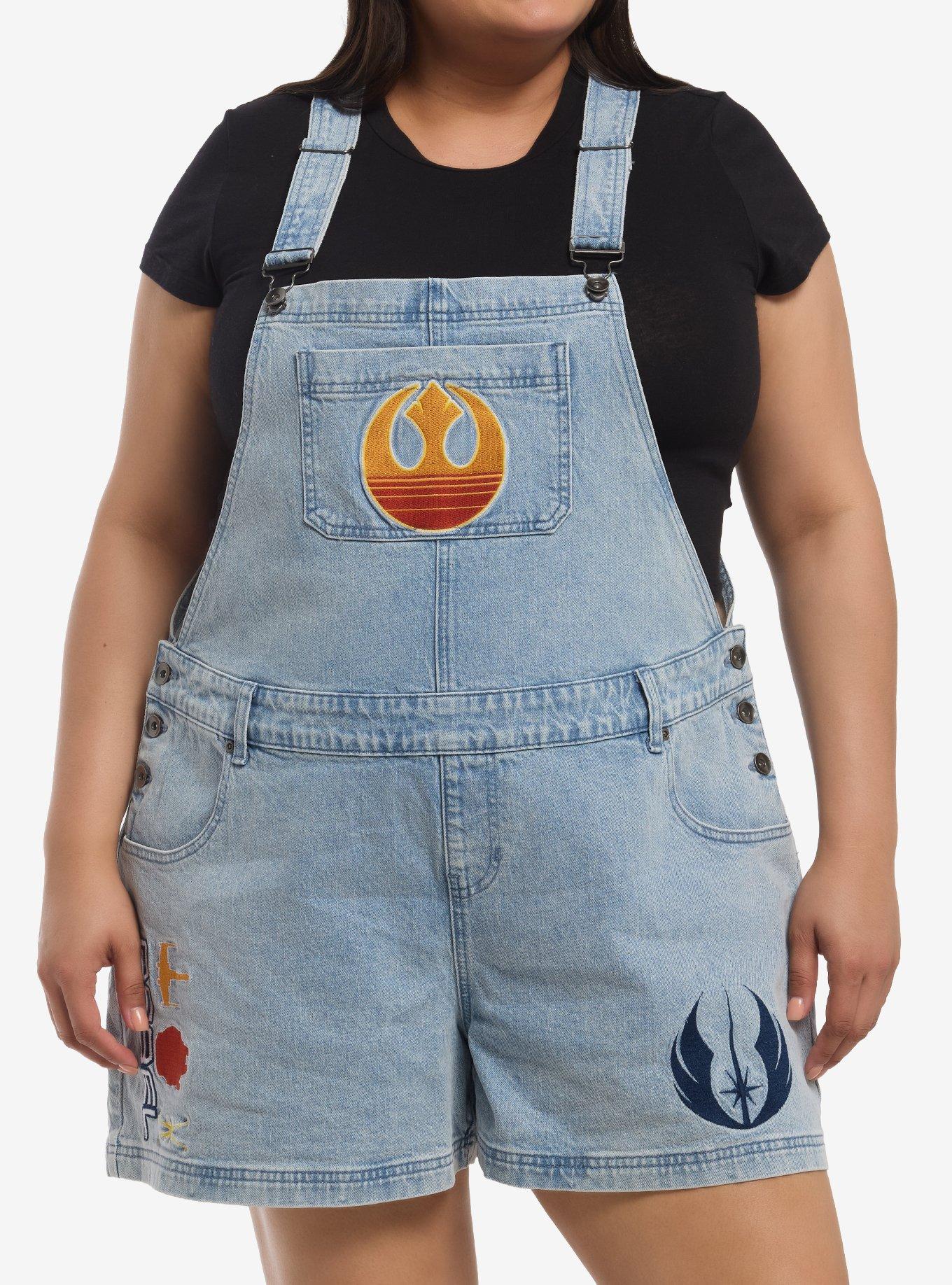 Her Universe Star Wars Rebel Denim Shortalls Plus Size, , hi-res